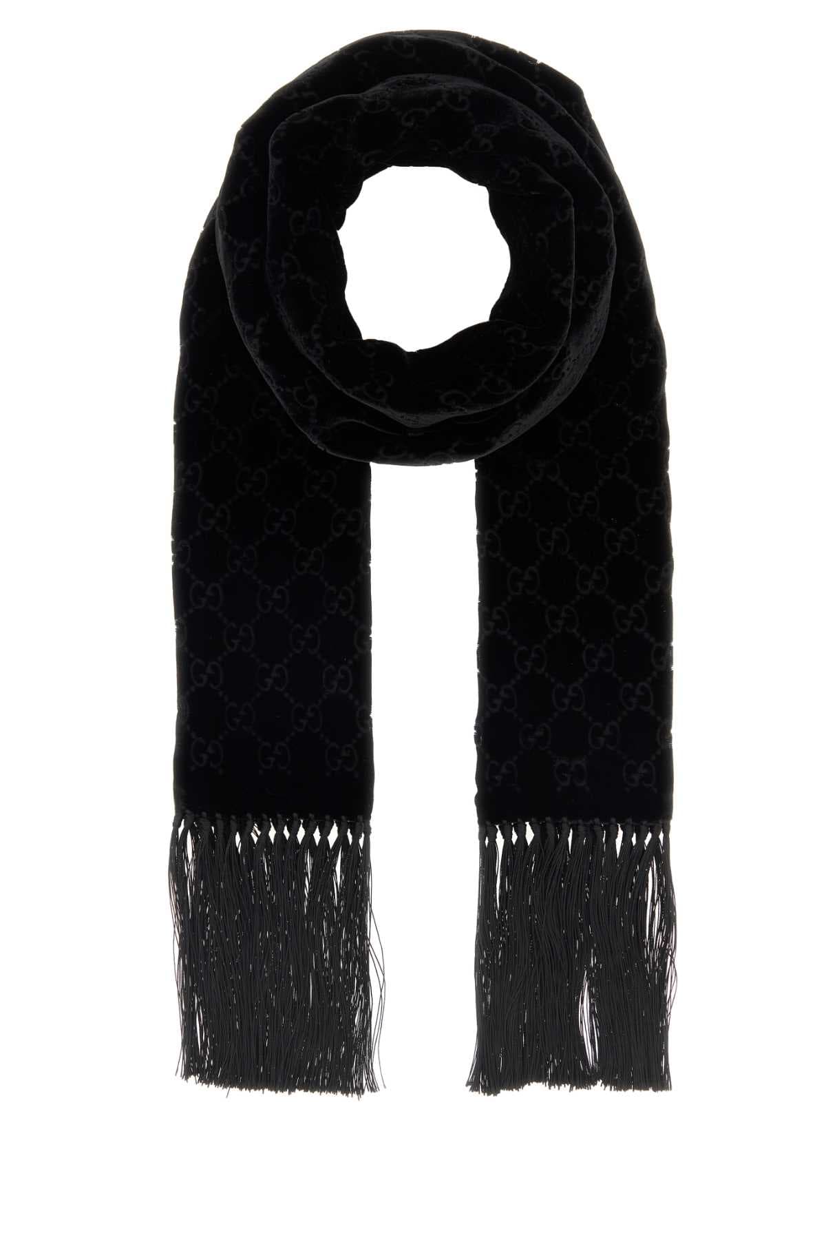 Black velvet scarf