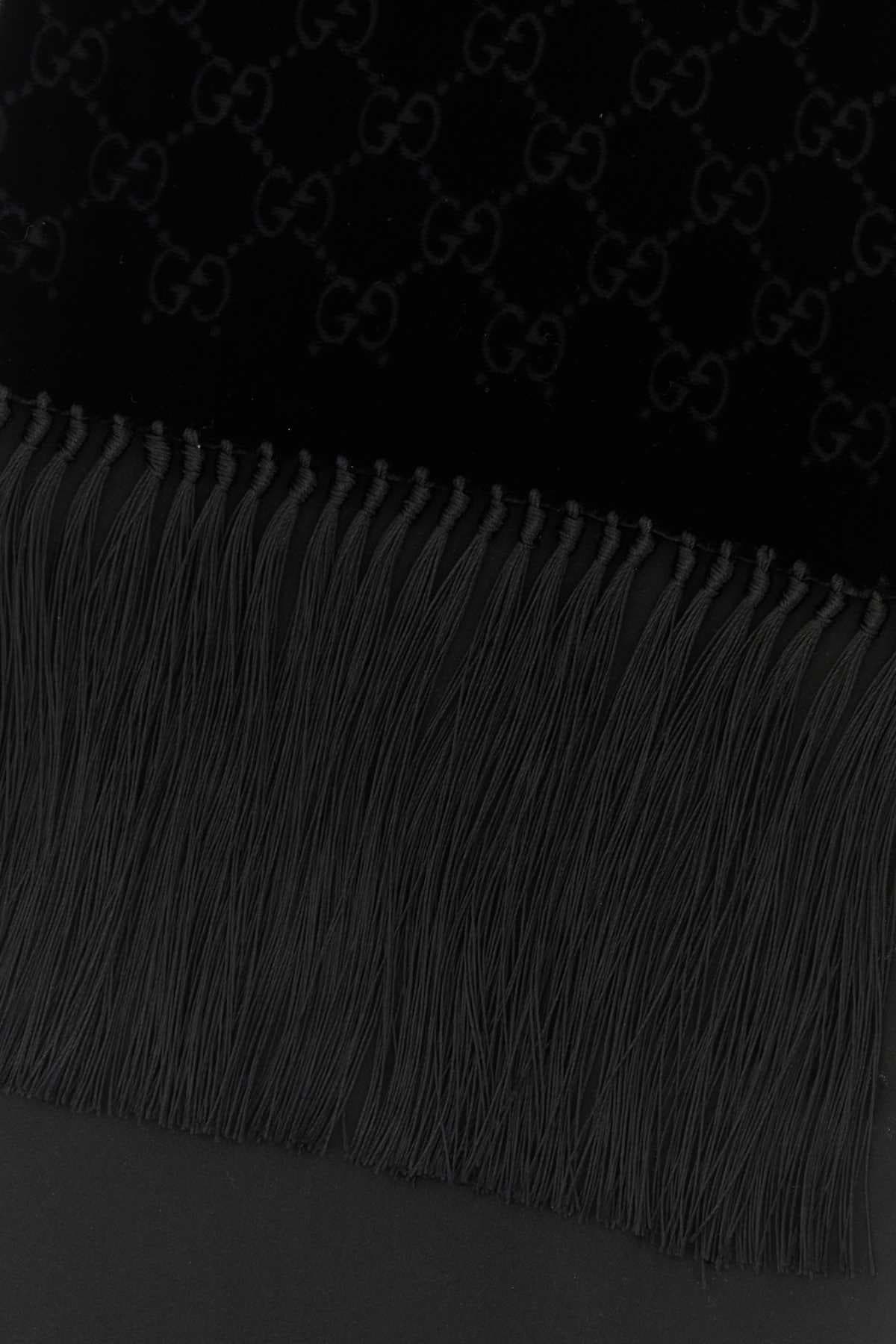 Black velvet scarf - мініатюра 2