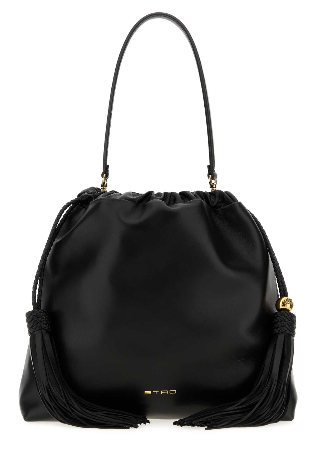 Black leather medium Kalispera bucket bag