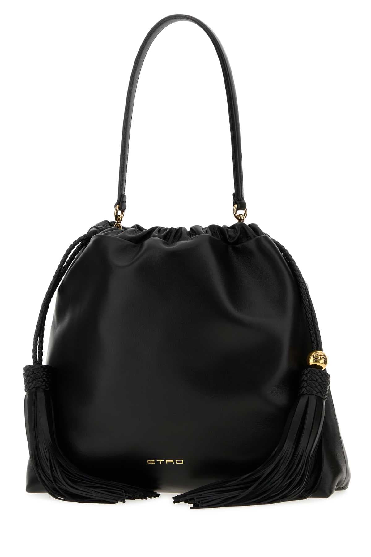 Black leather medium Kalispera bucket bag - мініатюра 2