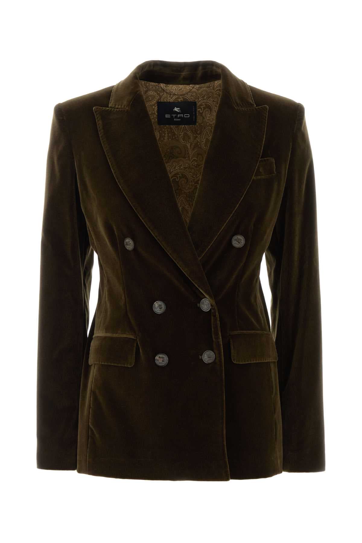 Mud stretch velvet blazer