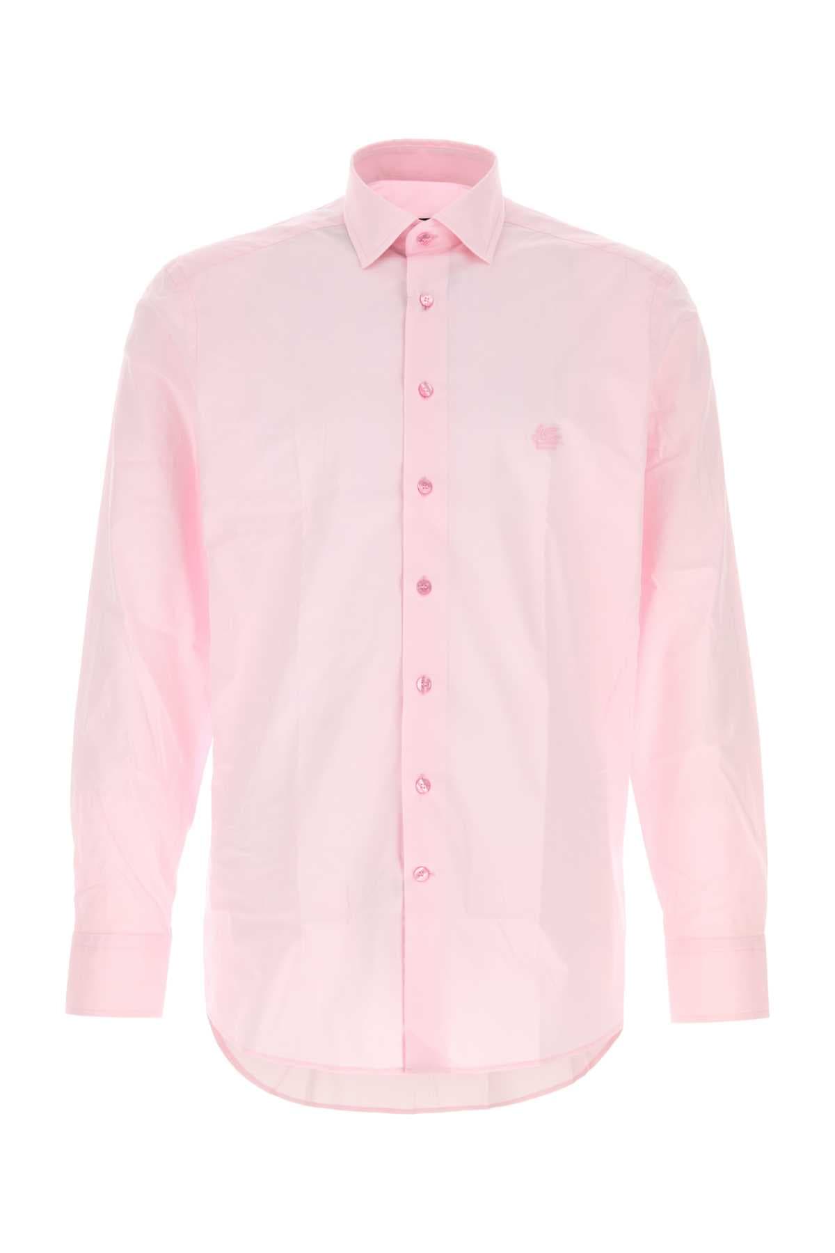Pastel pink stretch poplin shirt