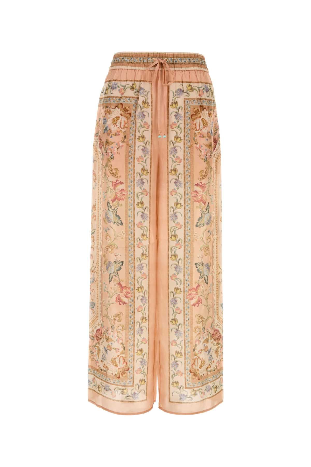 Printed silk Aloni wide-leg pant
