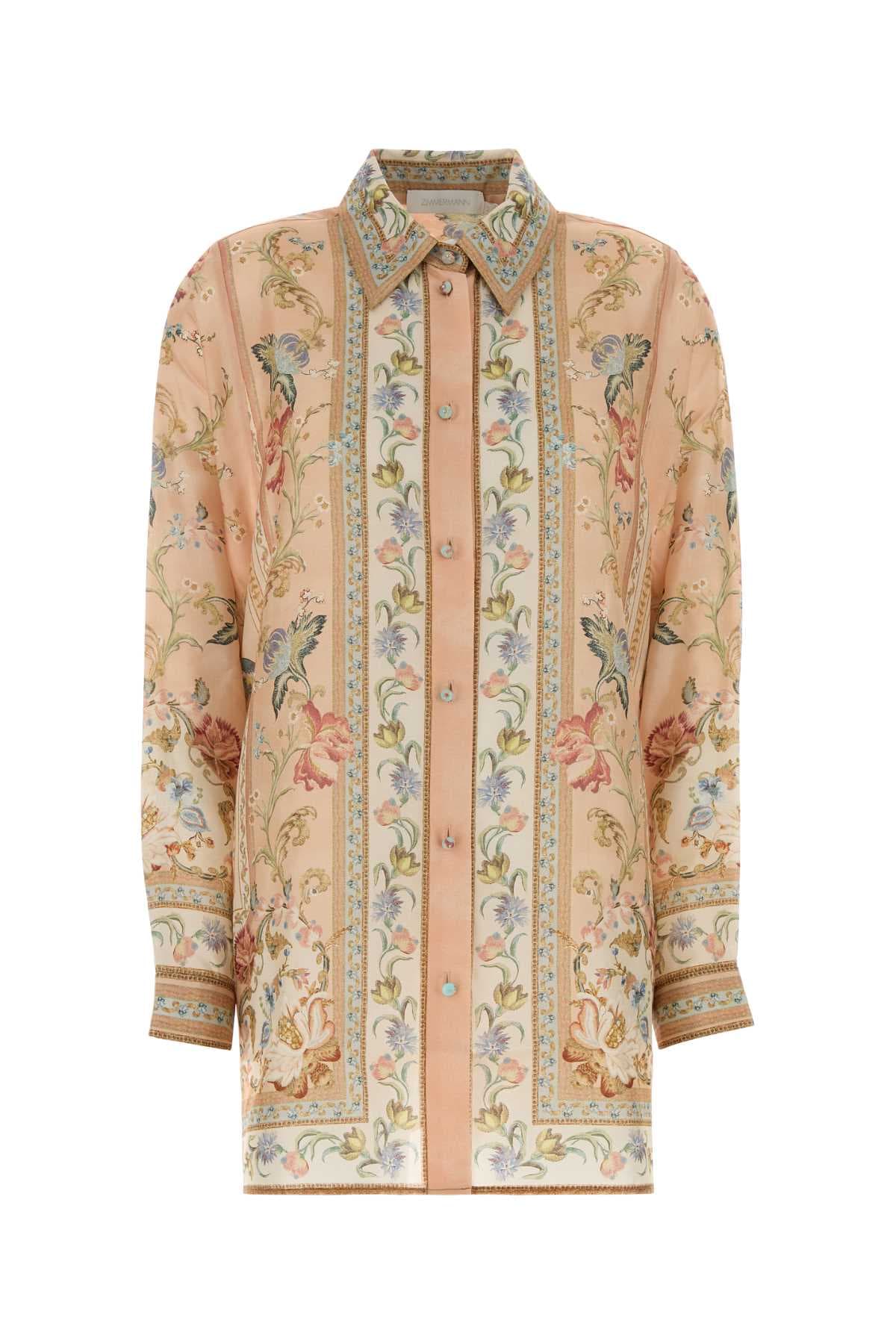 Printed silk oversize Roselight shirt