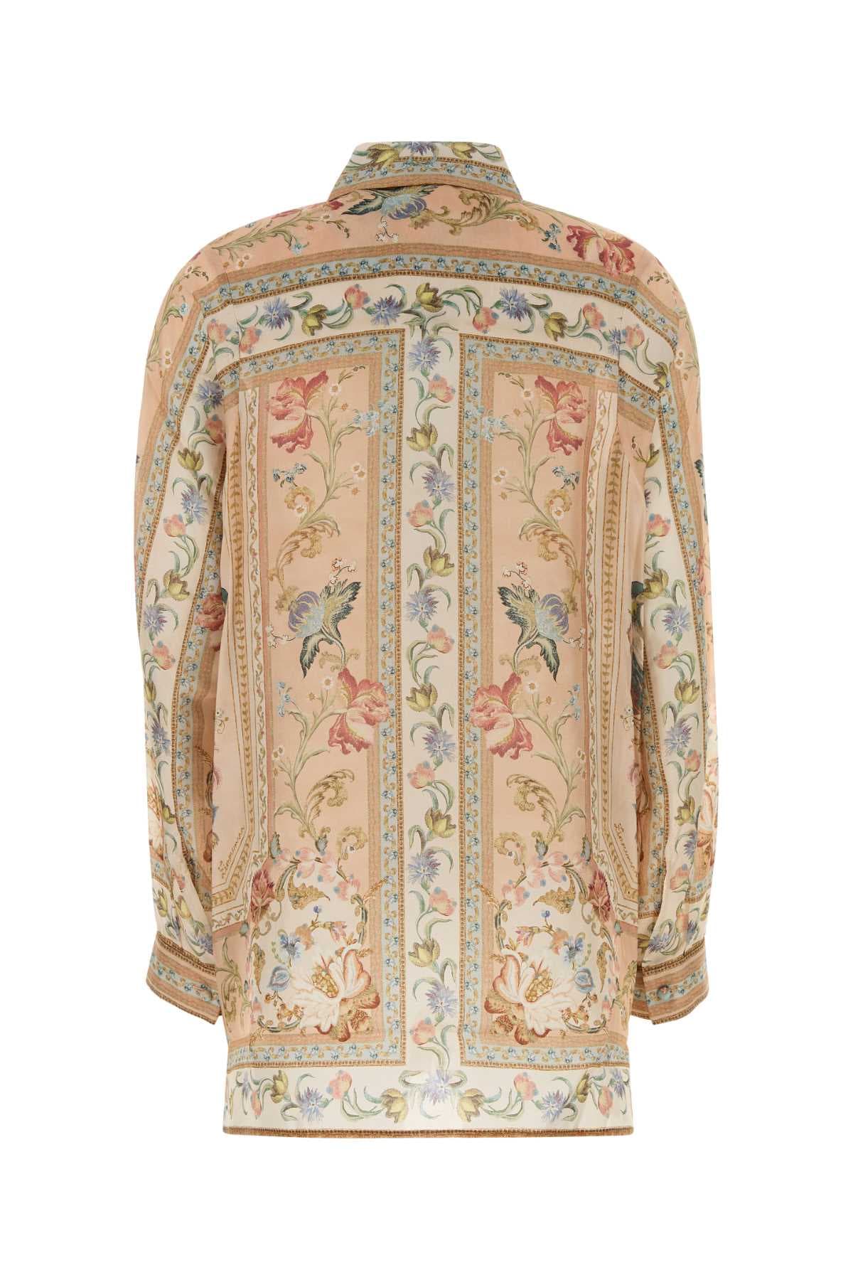 Printed silk oversize Roselight shirt - мініатюра 2