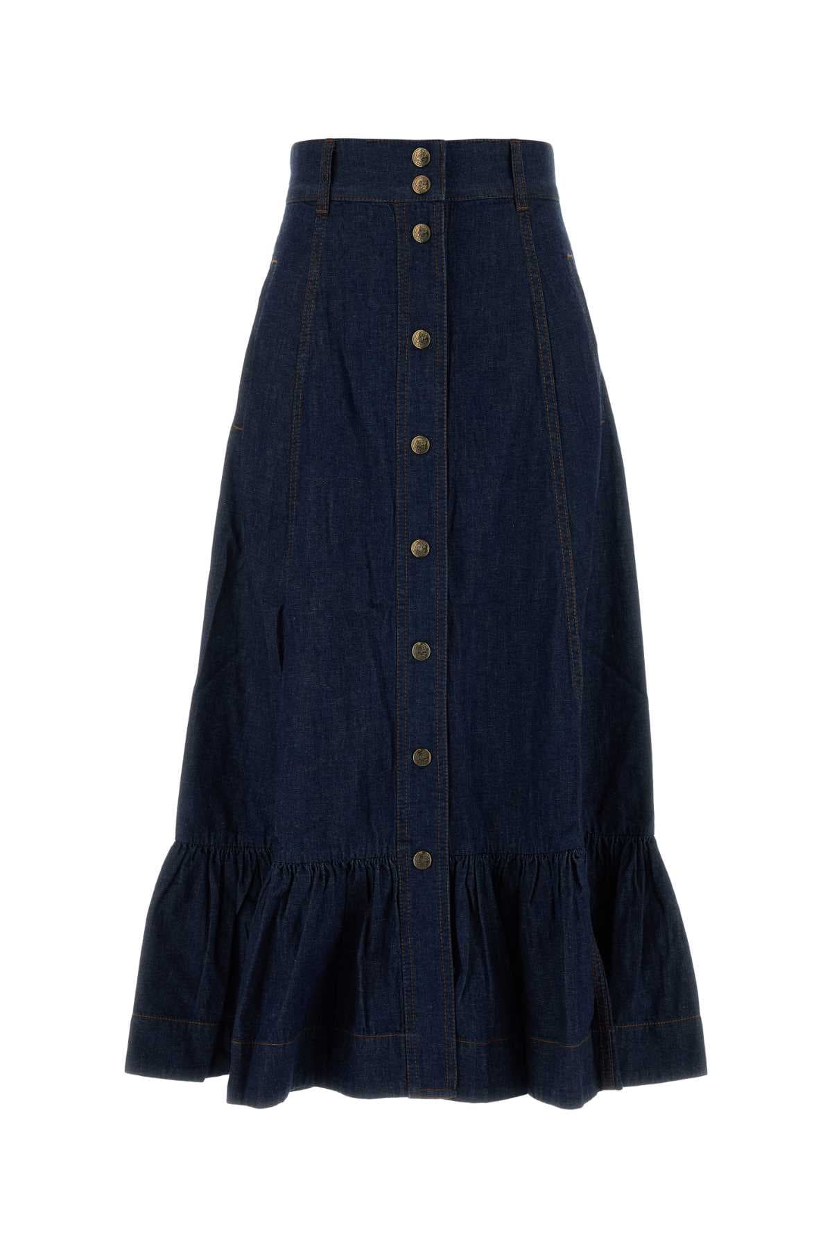 Blue denim Aster skirt