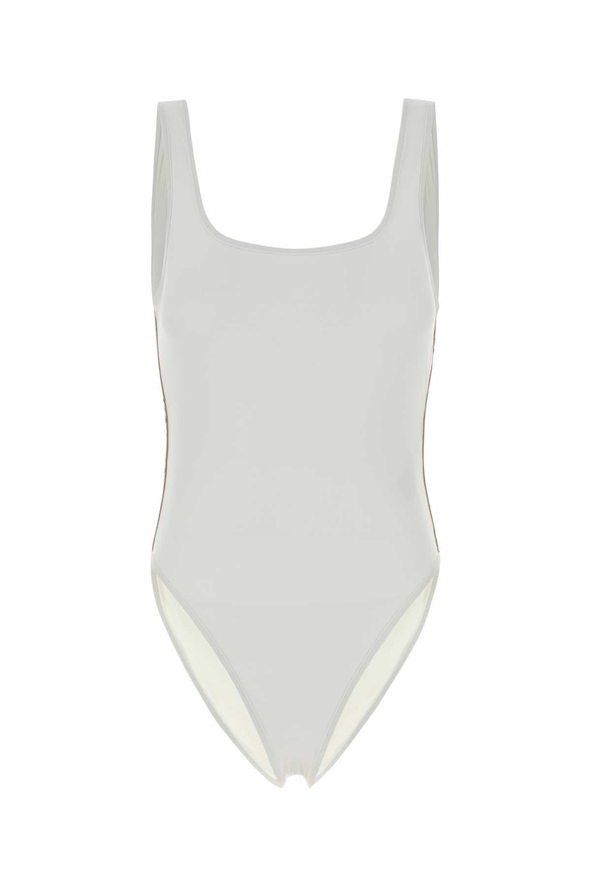 White stretch nylon swimsuit