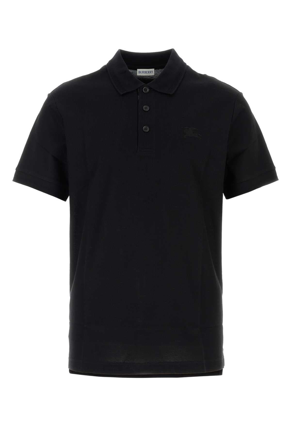 Black piquet polo shirt
