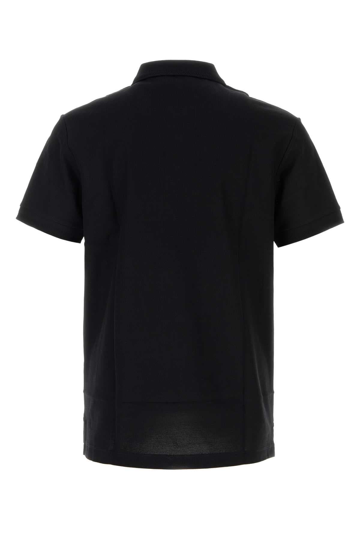 Black piquet polo shirt - мініатюра 2