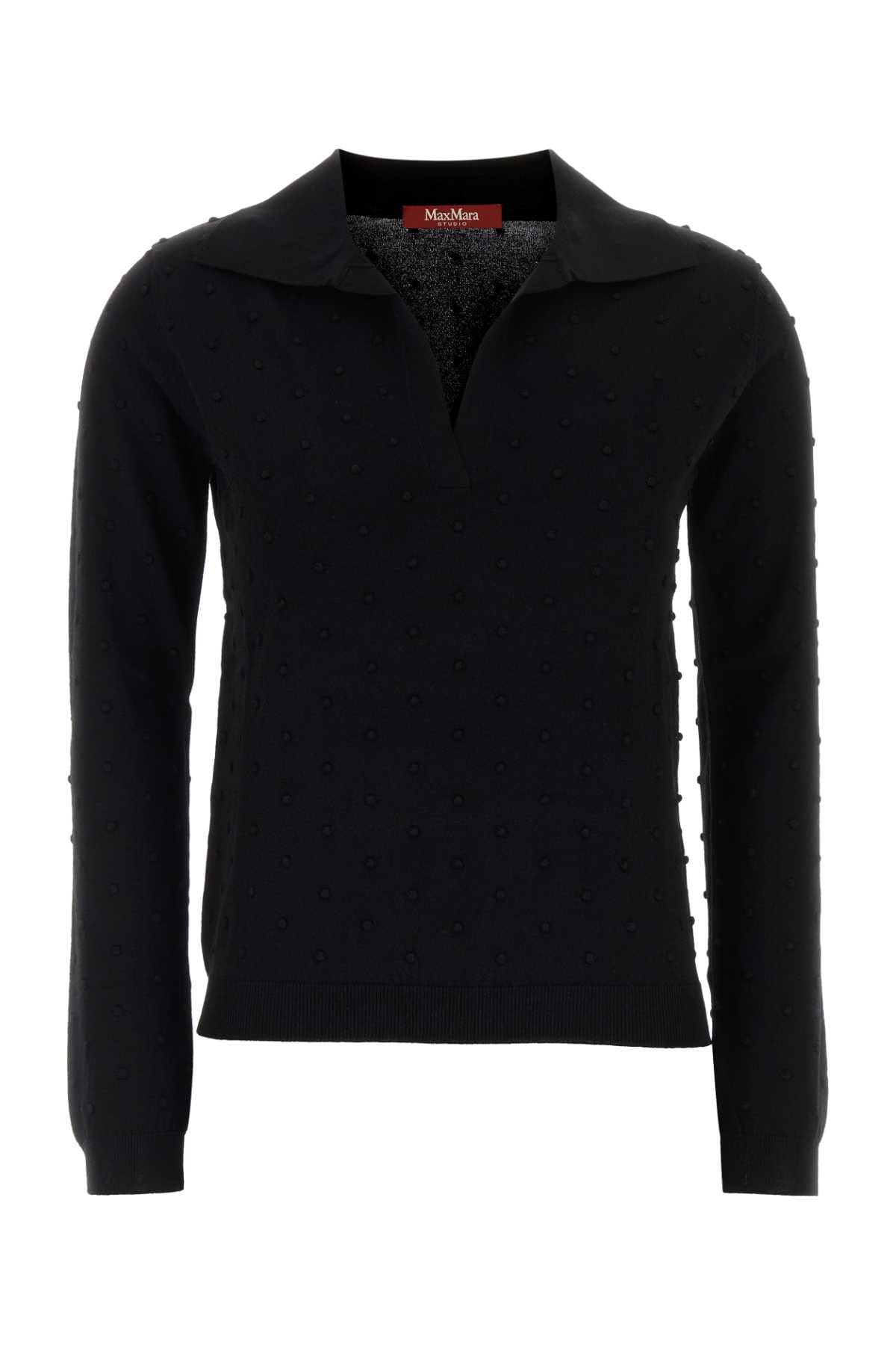 Black viscose blend Colono polo shirt