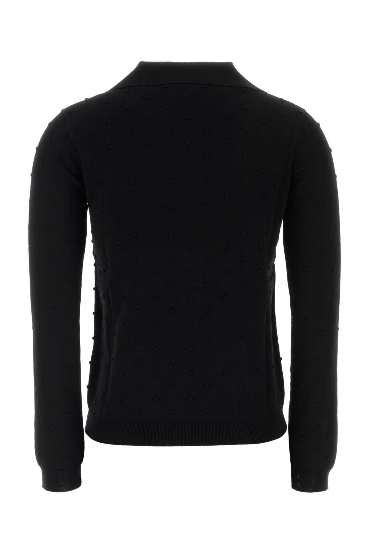Black viscose blend Colono polo shirt - мініатюра 2