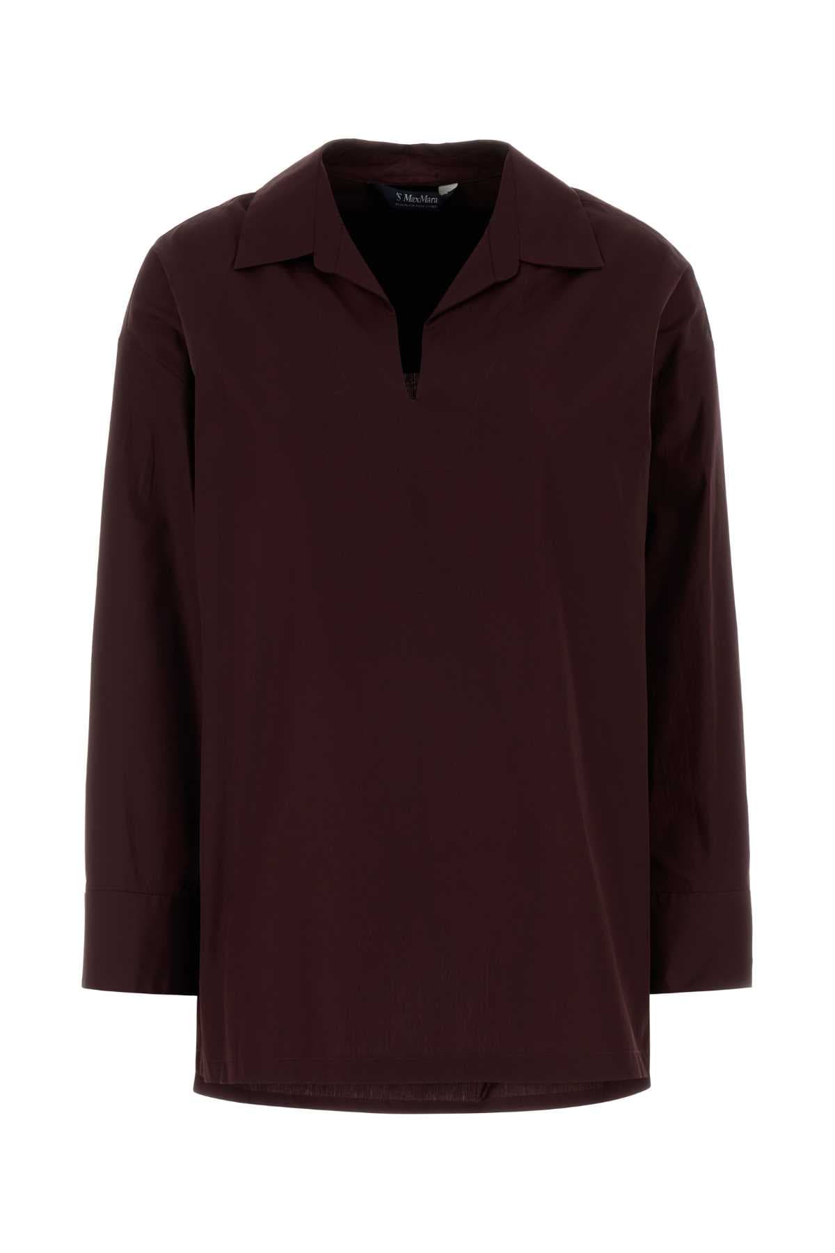 Aubergine poplin Cristel blouse