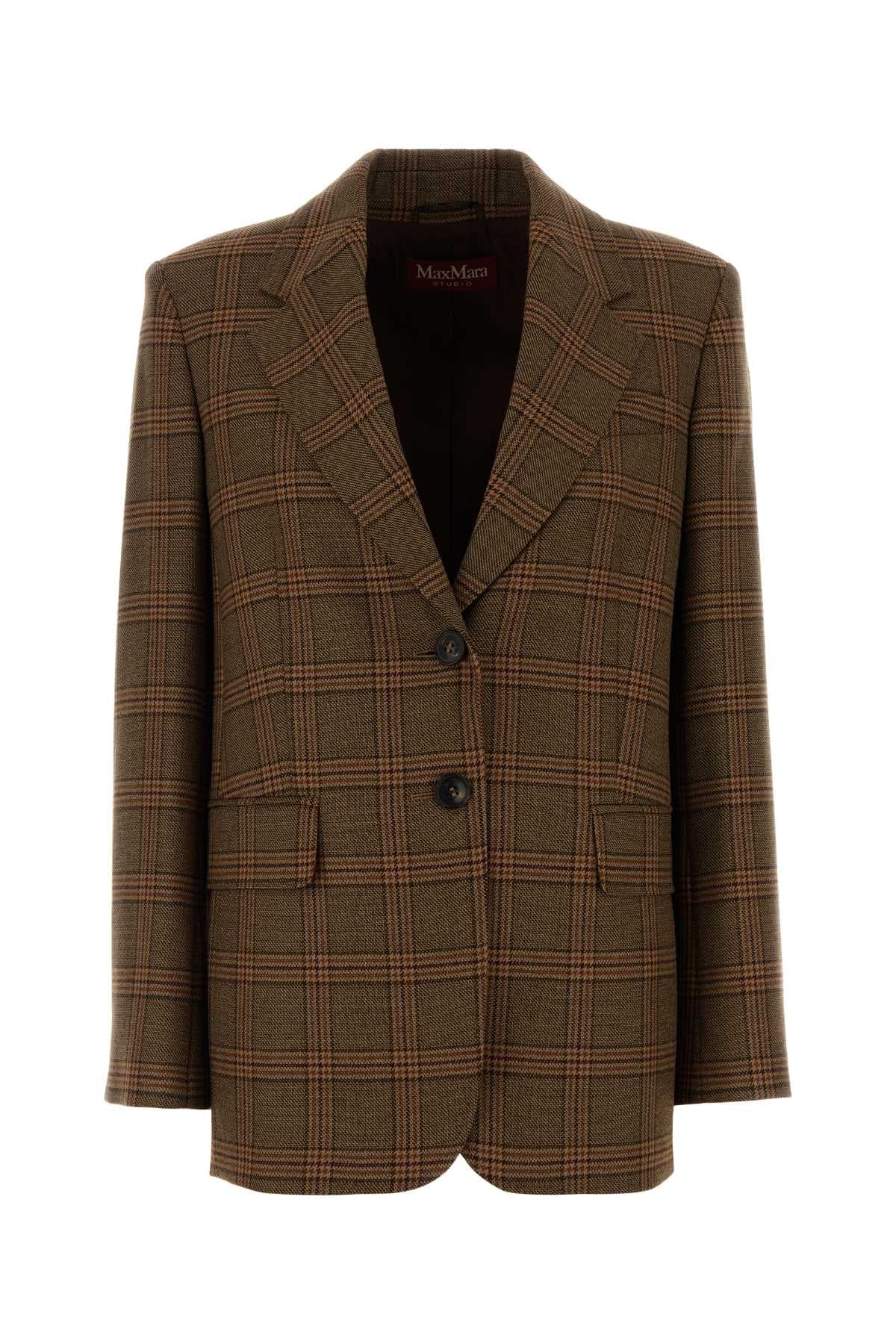 Embroidered wool blazer
