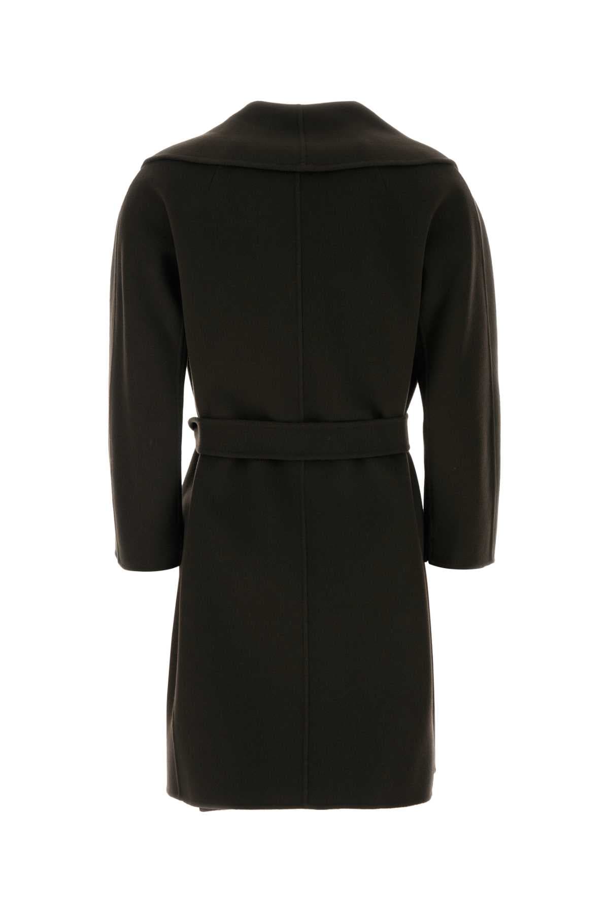 Dark brown wool Messi coat - мініатюра 2