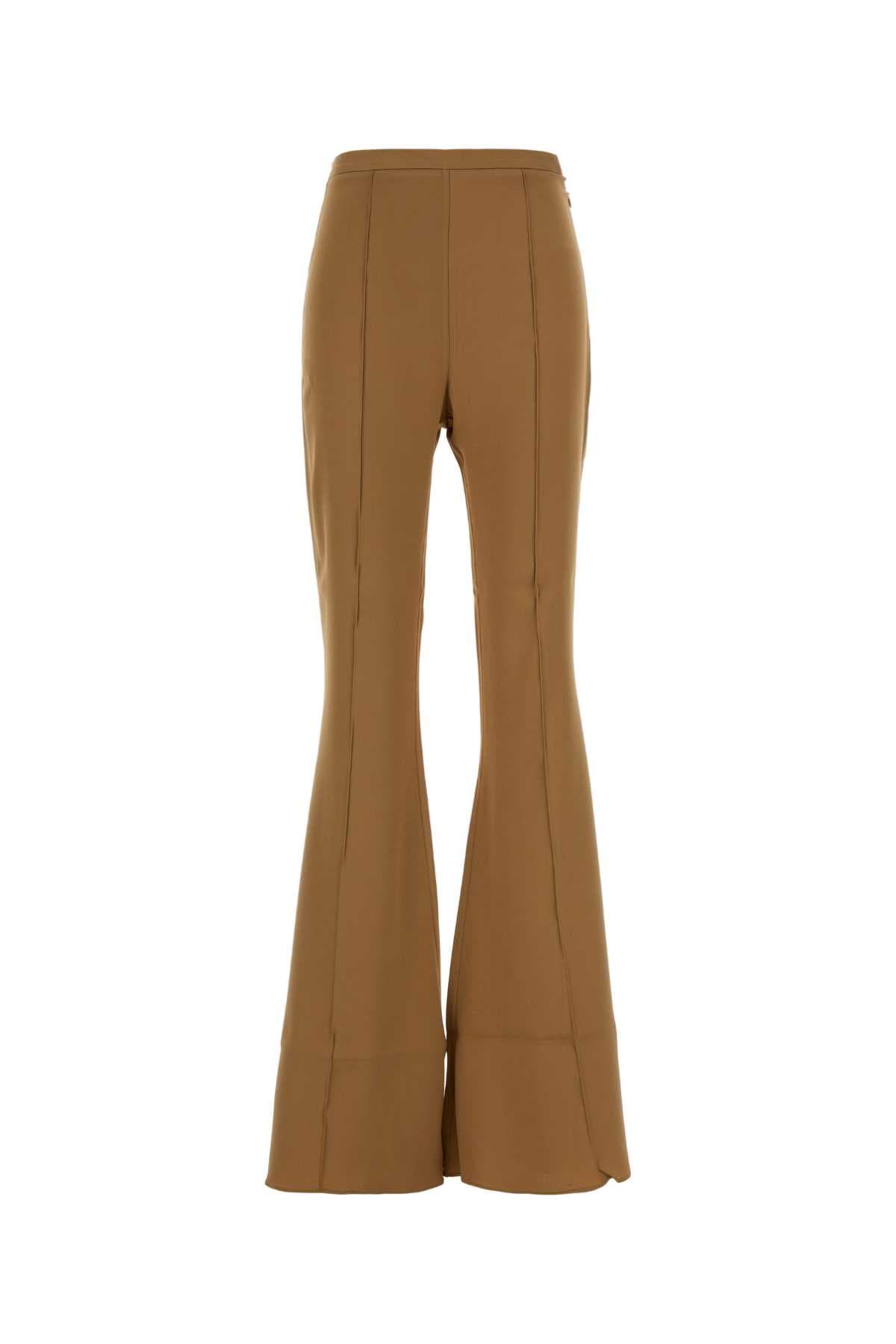 Camel crepe flared Mae pant