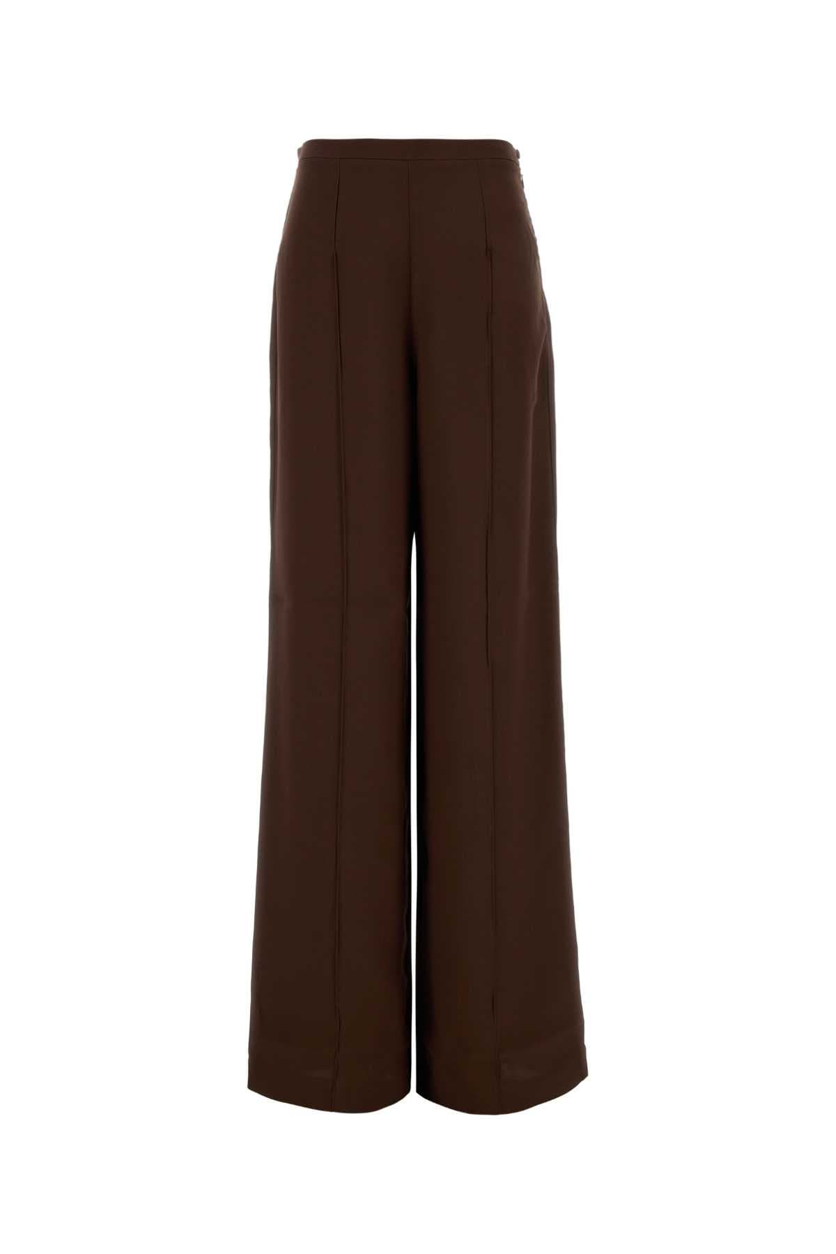 Chocolate crepe wide-leg Marlene pant