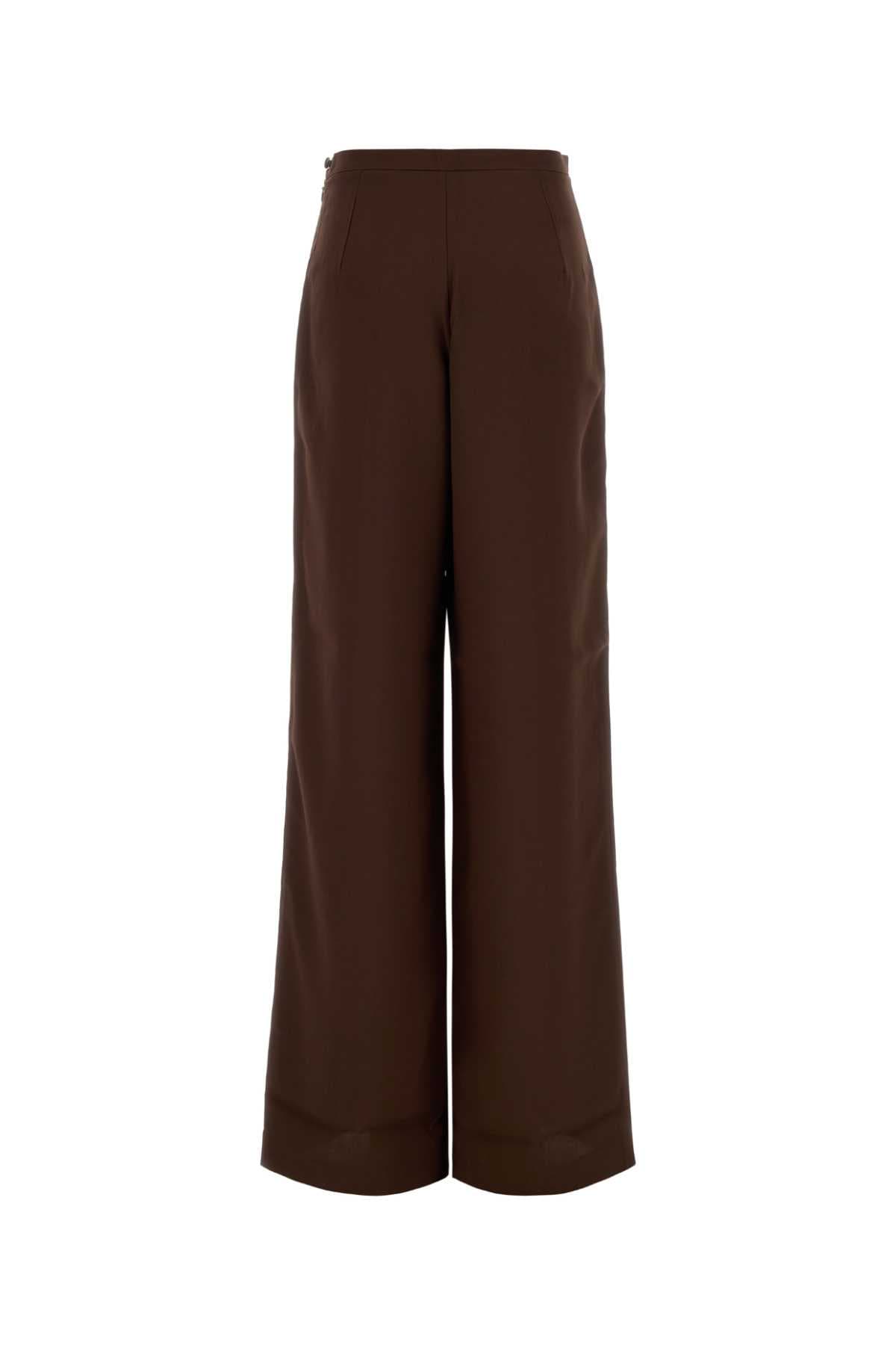 Chocolate crepe wide-leg Marlene pant - мініатюра 2