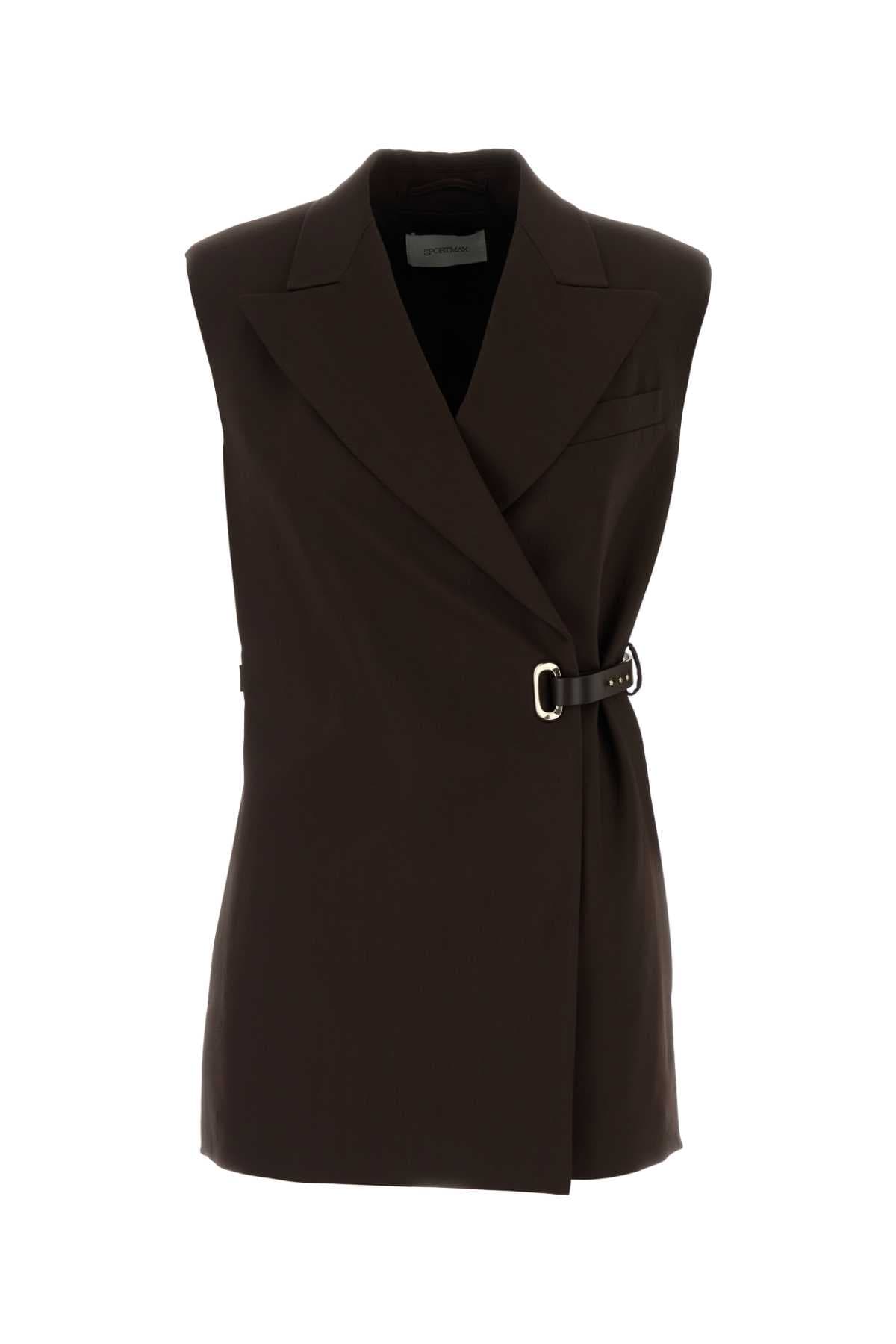 Brown stretch viscose Gettone vest
