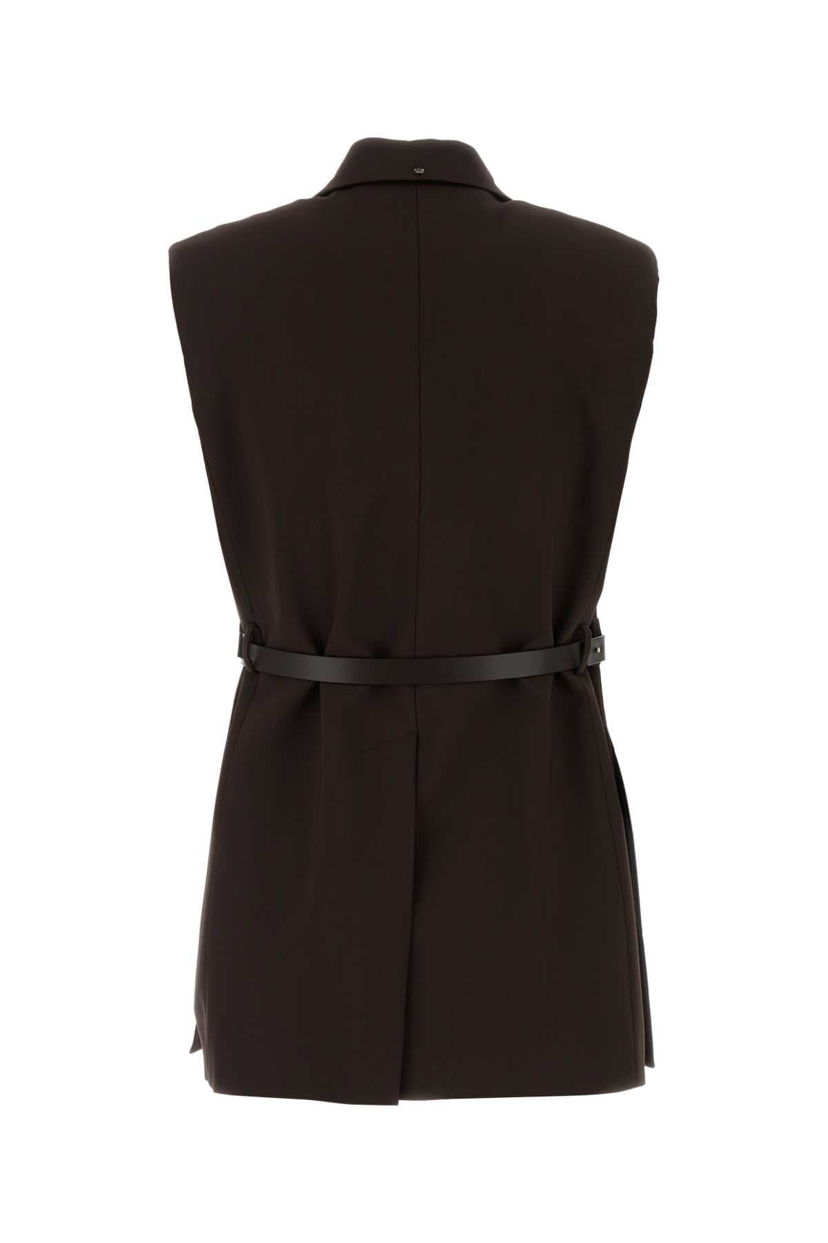 Brown stretch viscose Gettone vest - мініатюра 2