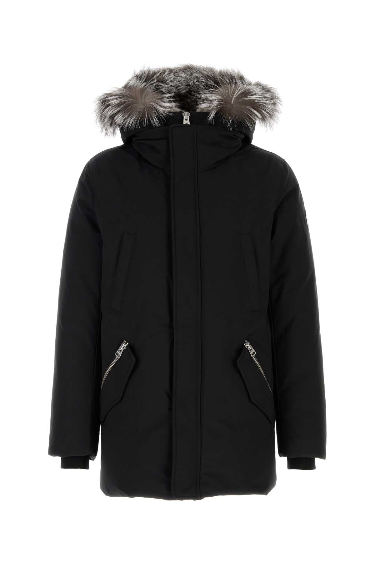 Black nylon blend Edward down jacket