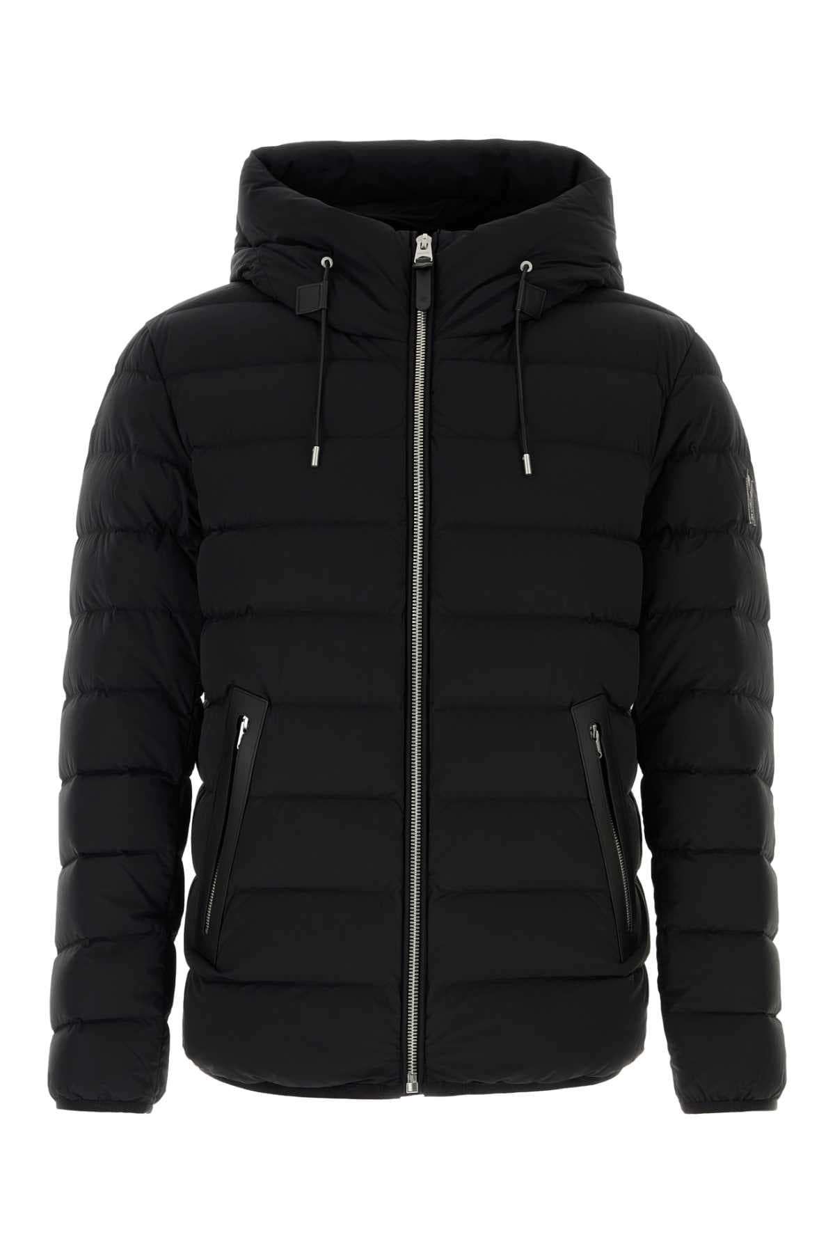 Black stretch nylon Jack down jacket