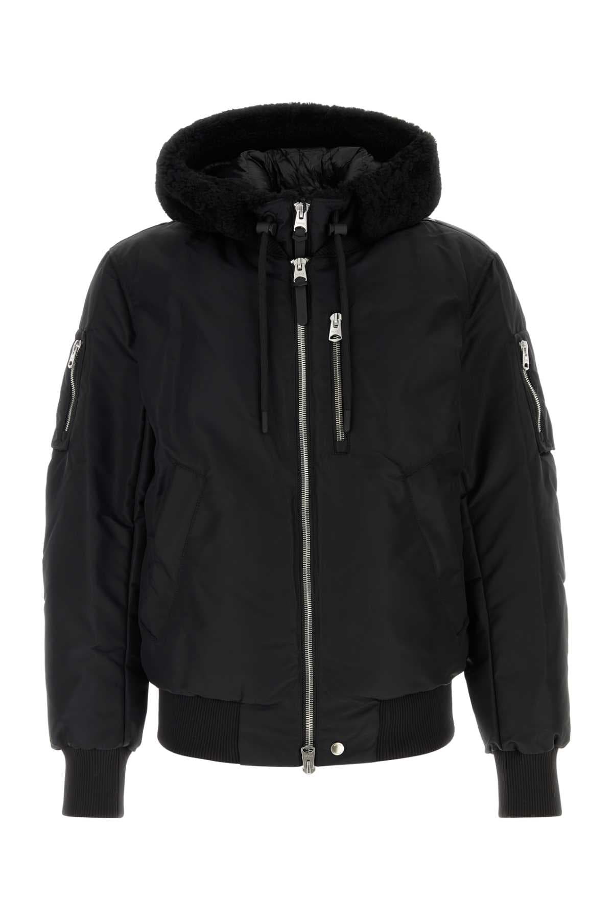 Black nylon August down jacket