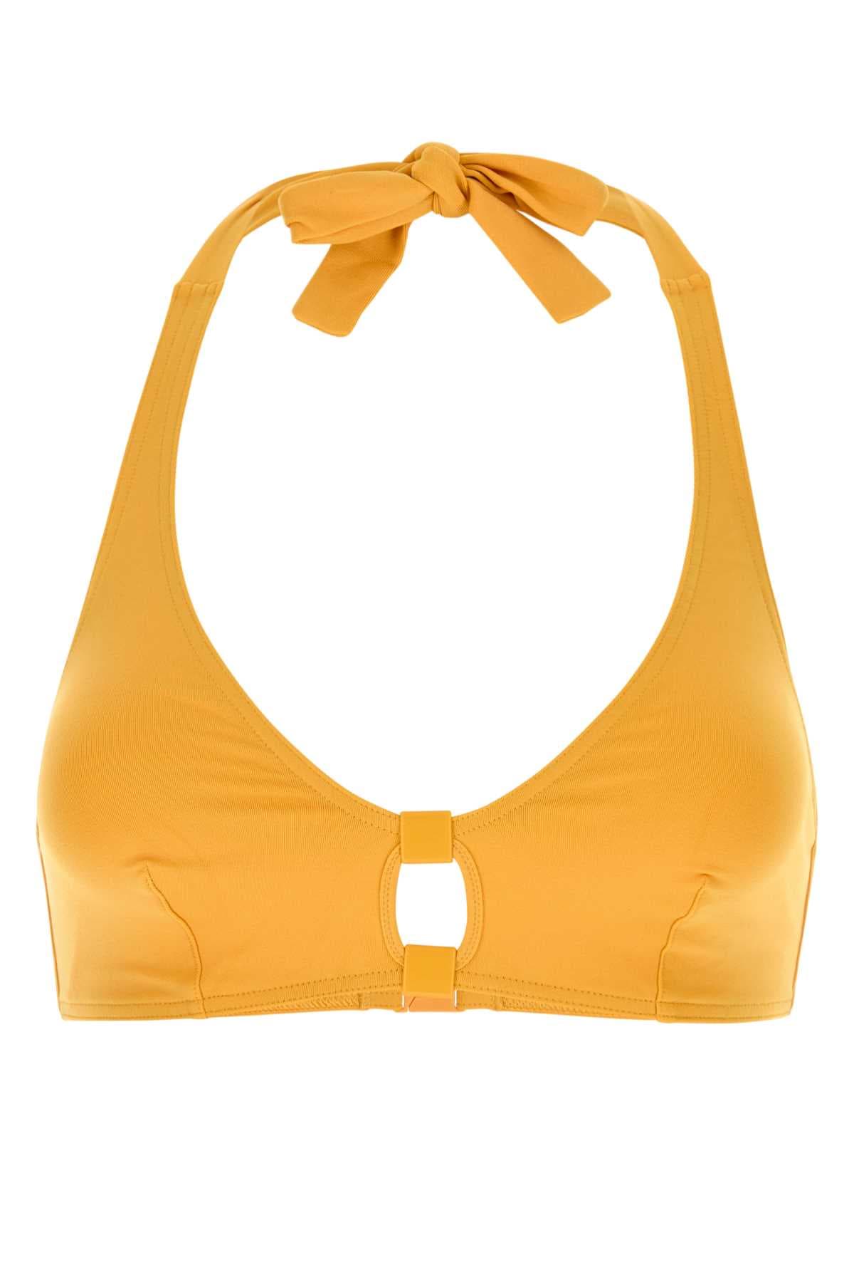 Yellow stretch nylon Float bikini top