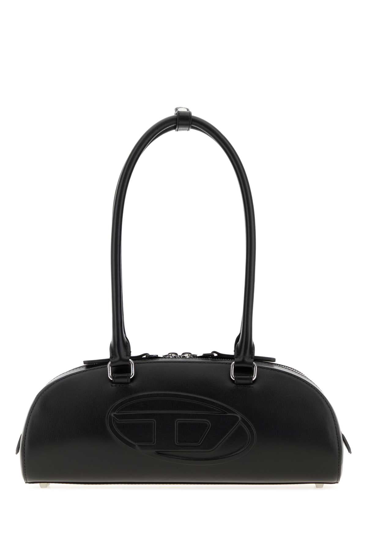 Black leather 1DR Dome shoulder bag