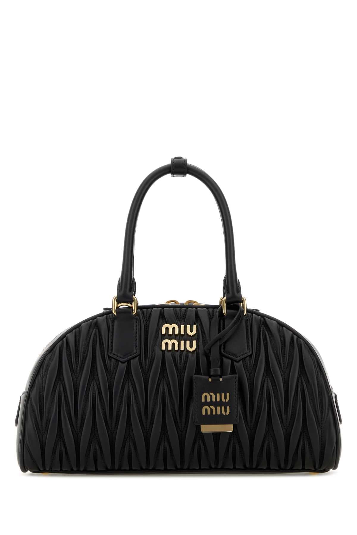Black nappa leather Arcadie handbag