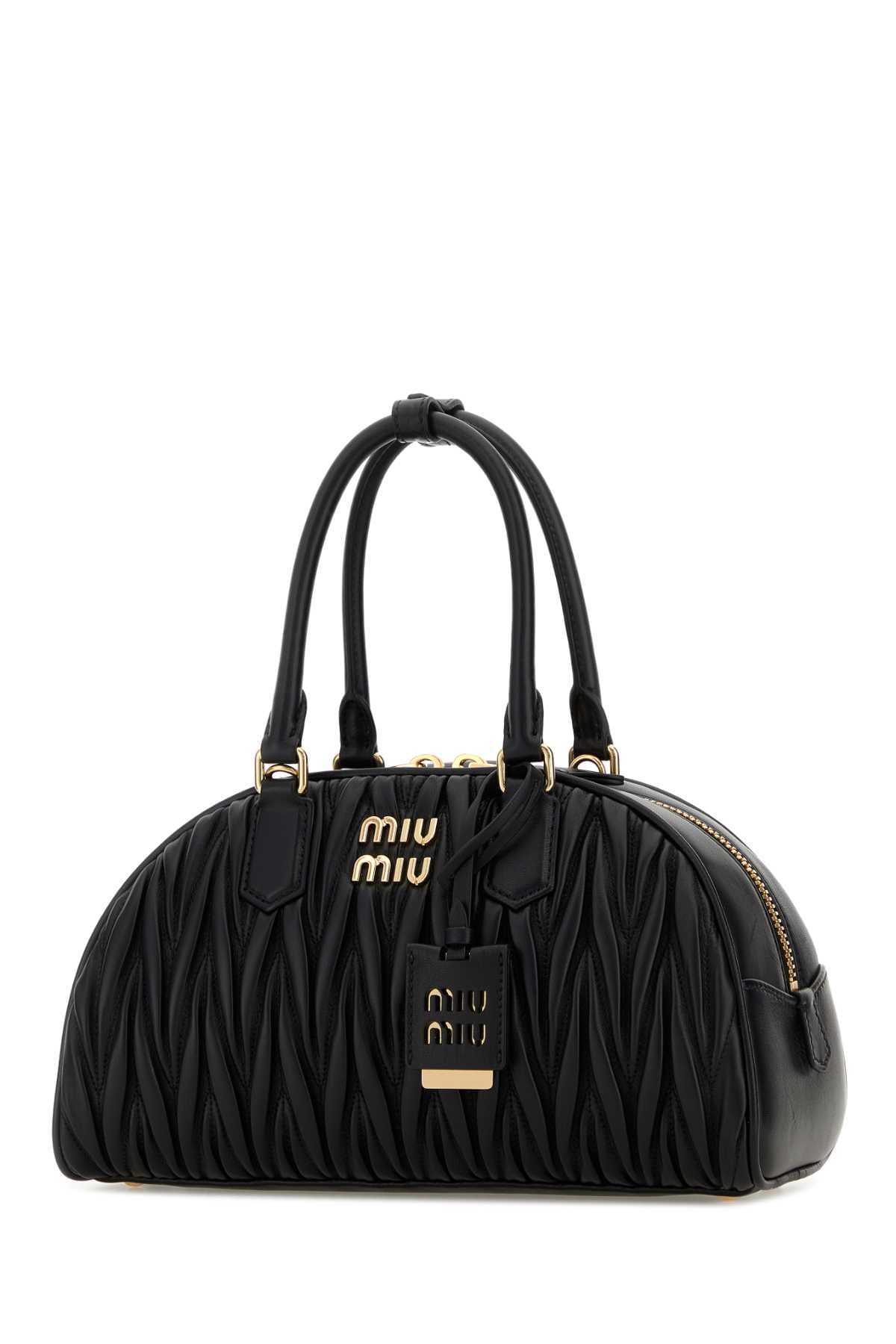 Black nappa leather Arcadie handbag - мініатюра 2