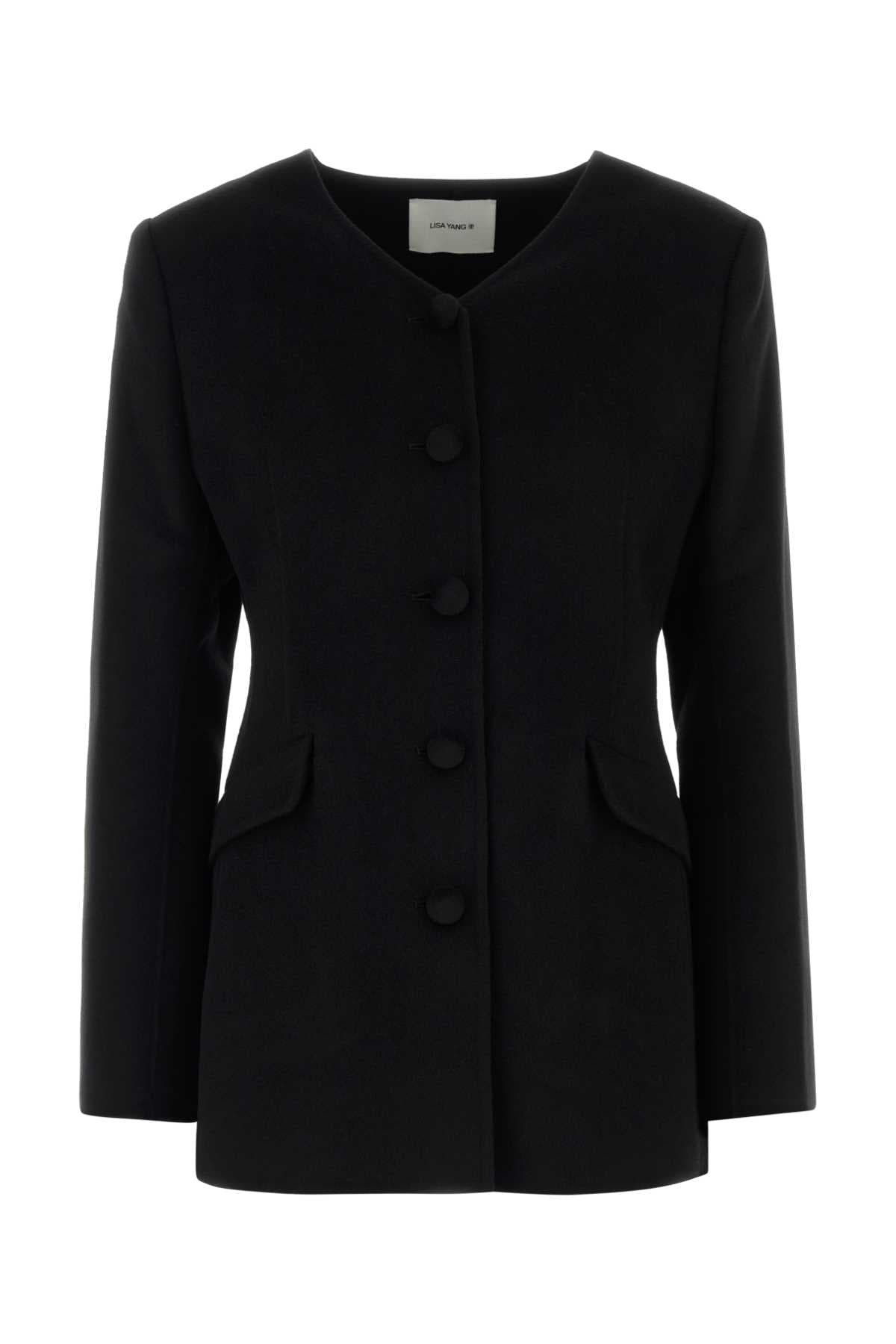 Black wool blend blazer