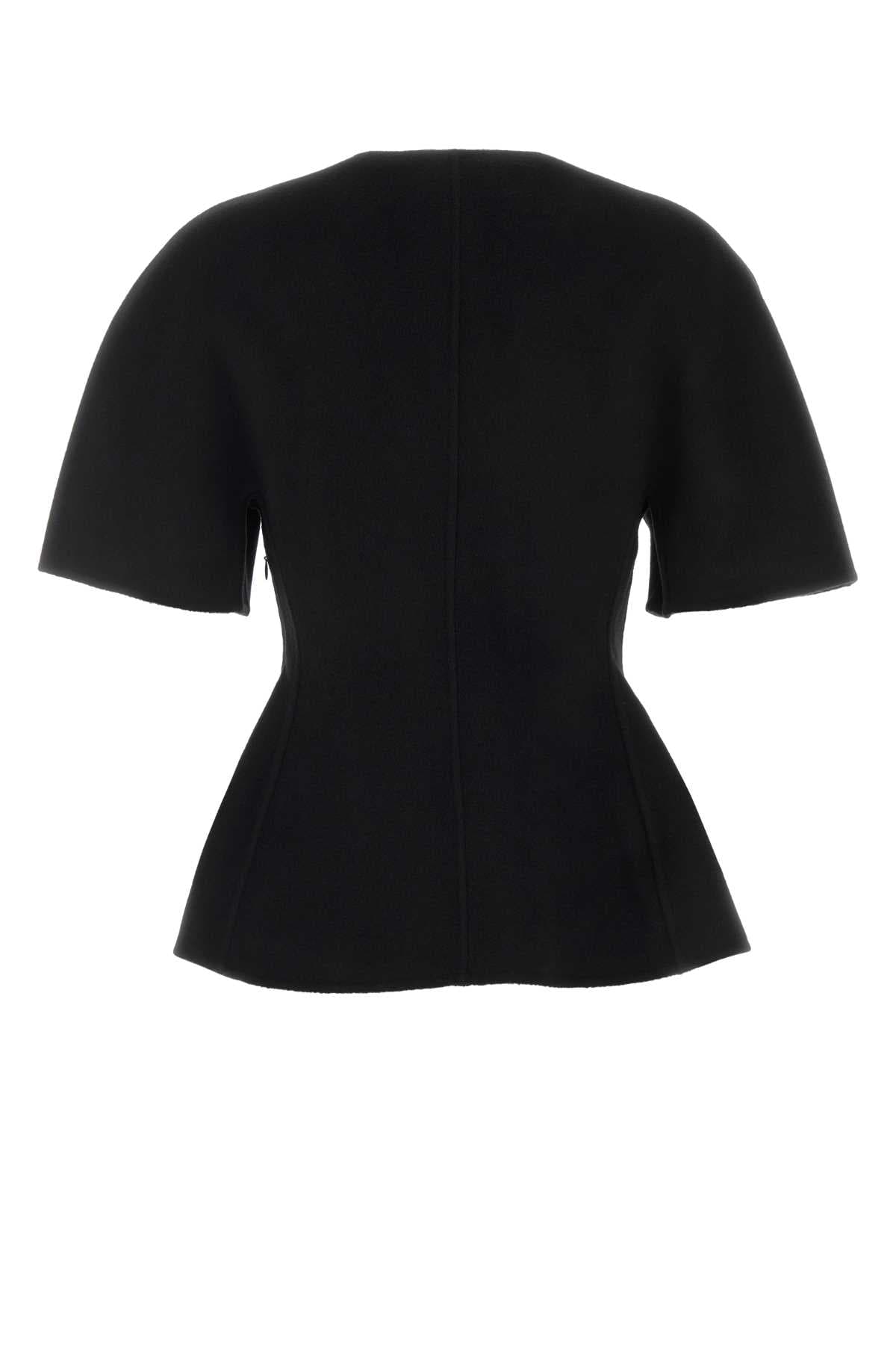 Black wool blend top - мініатюра 2