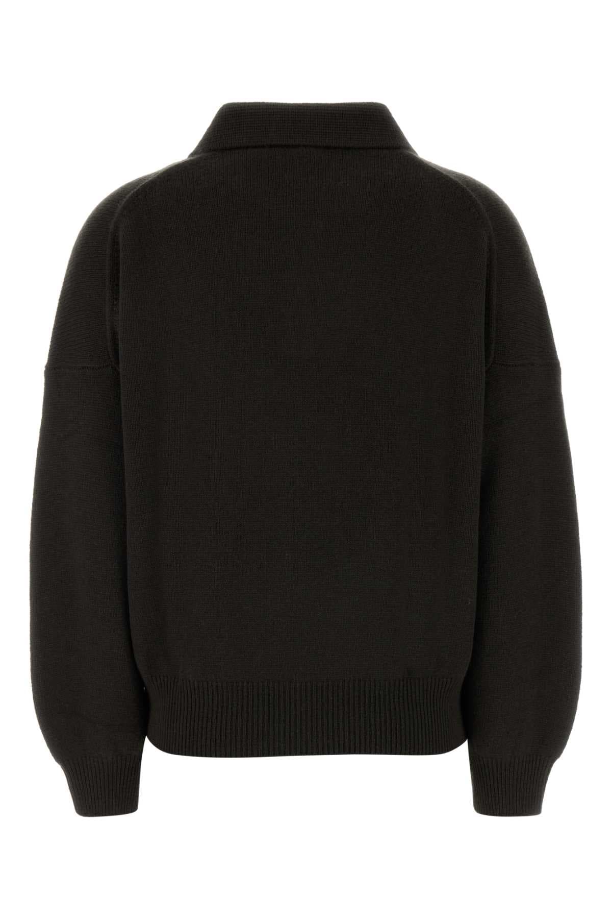 Dark brown cashmere Etta polo shirt - мініатюра 2