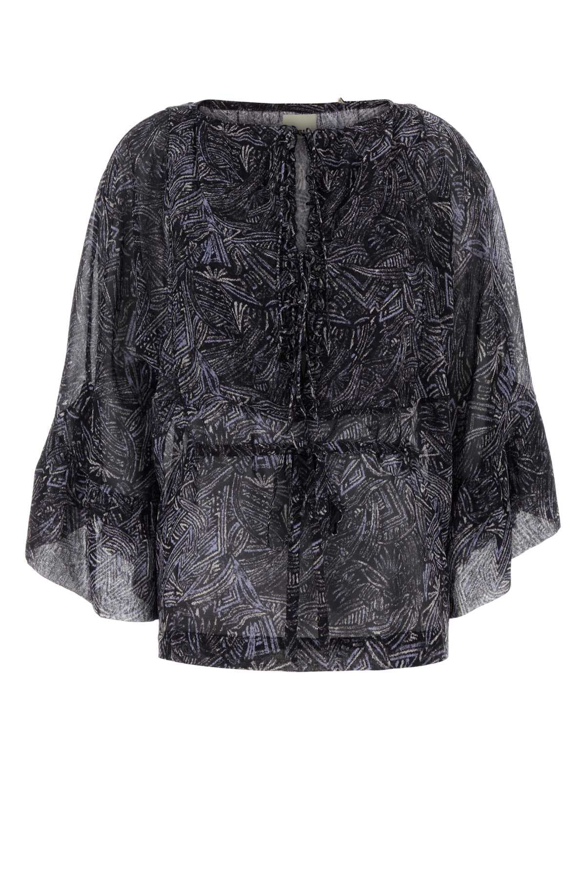 Printed silk Tekia blouse