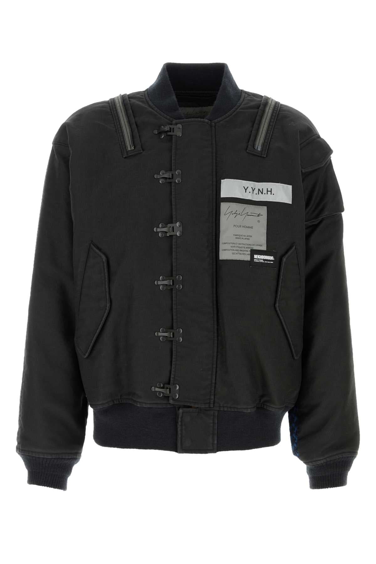 Black denim Yohji Yamamoto X Neighborhood bomber jacket