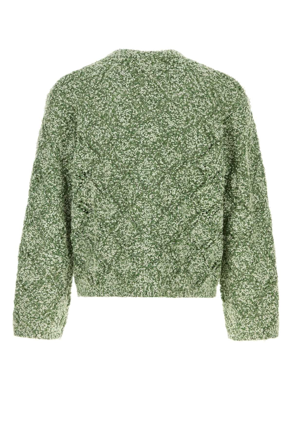 Melange green wool blend oversize Abain cardigan - мініатюра 2