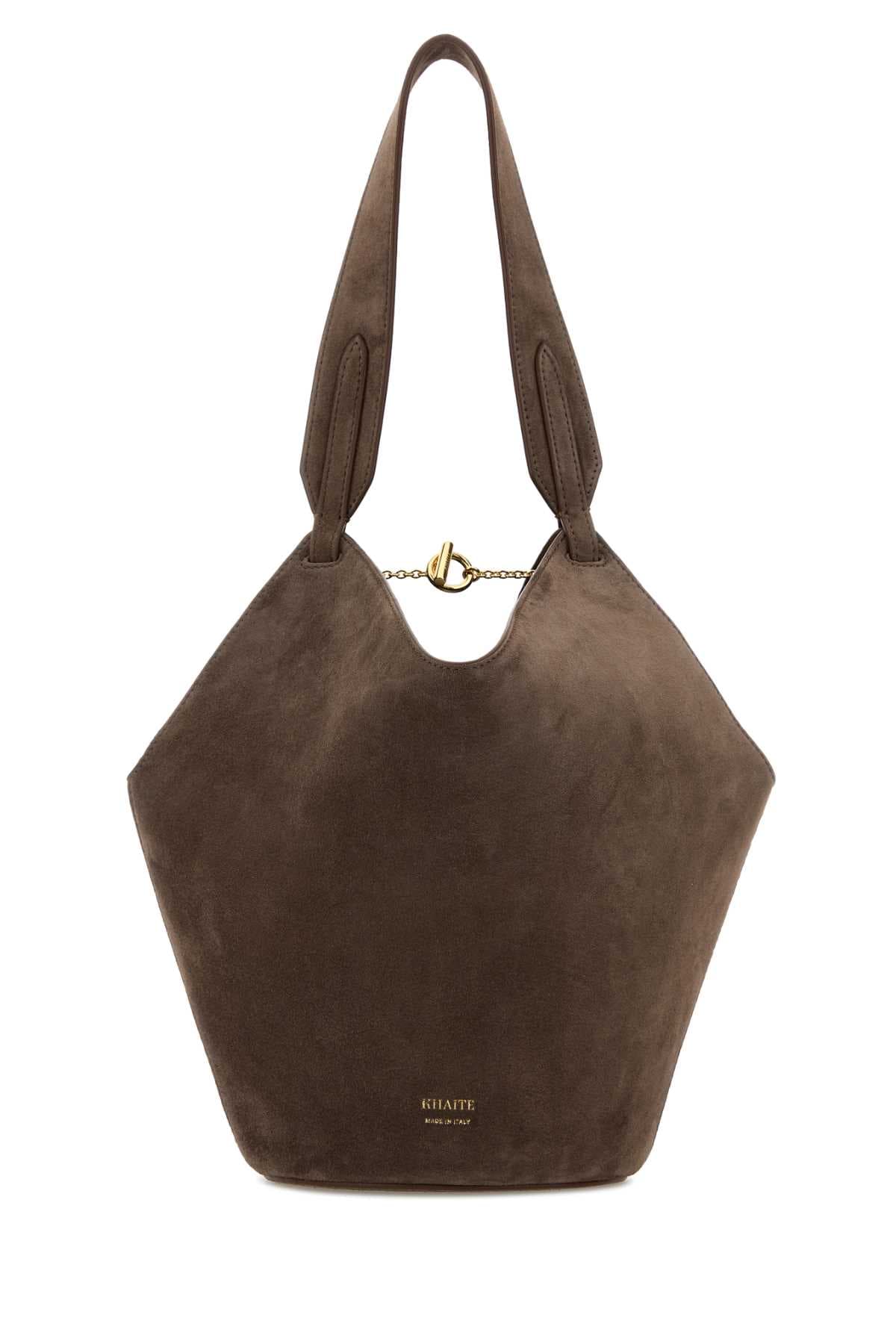 Mud suede mini Lotus shoulder bag
