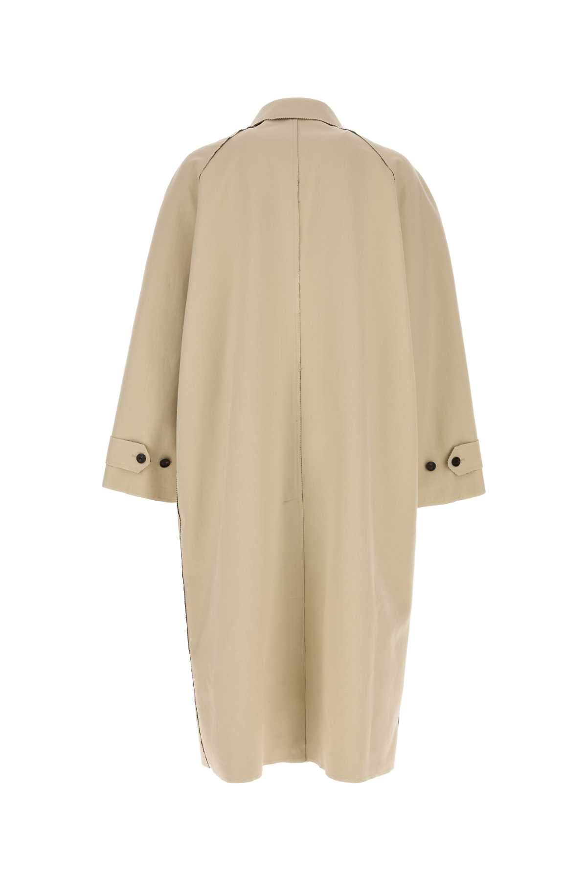 Beige cotton trench coat - мініатюра 2
