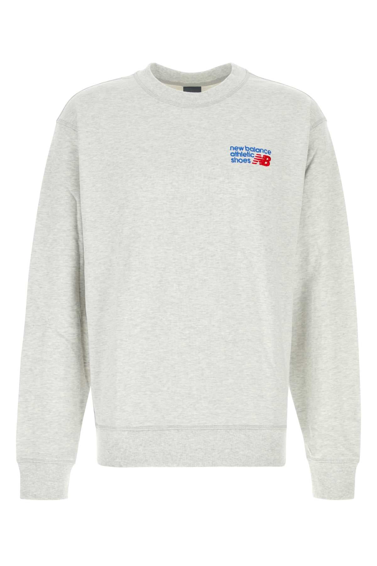 Melange grey cotton blend sweatshirt