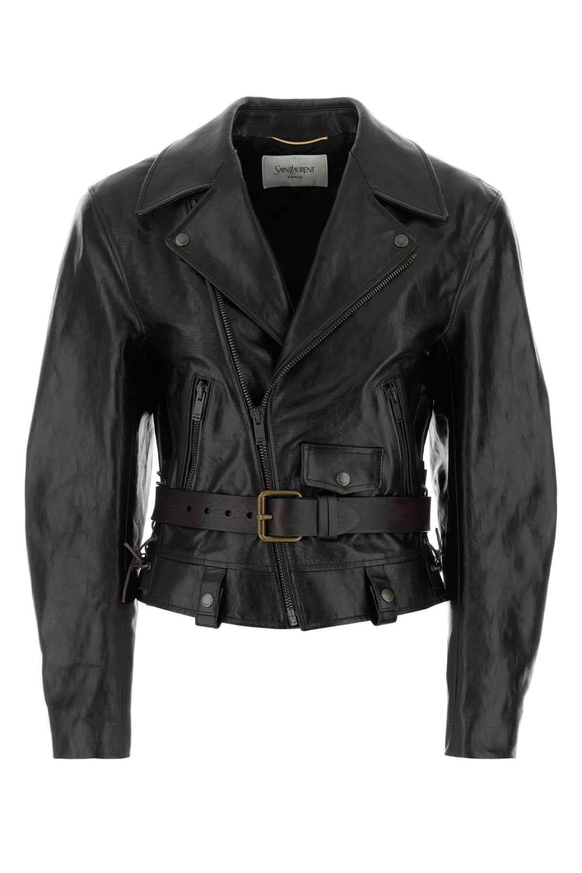 Black leather jacket