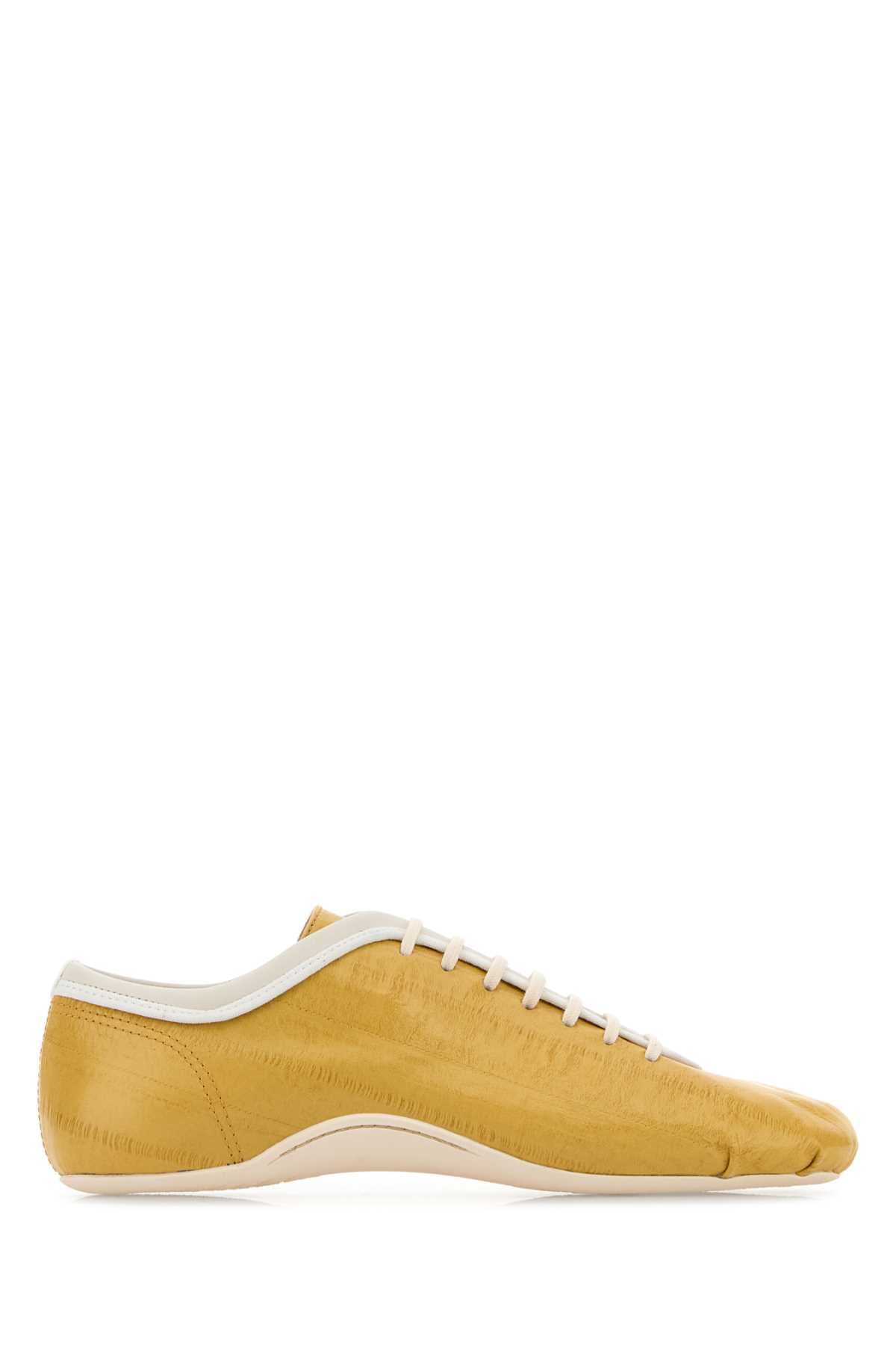 Yellow leather sneakers