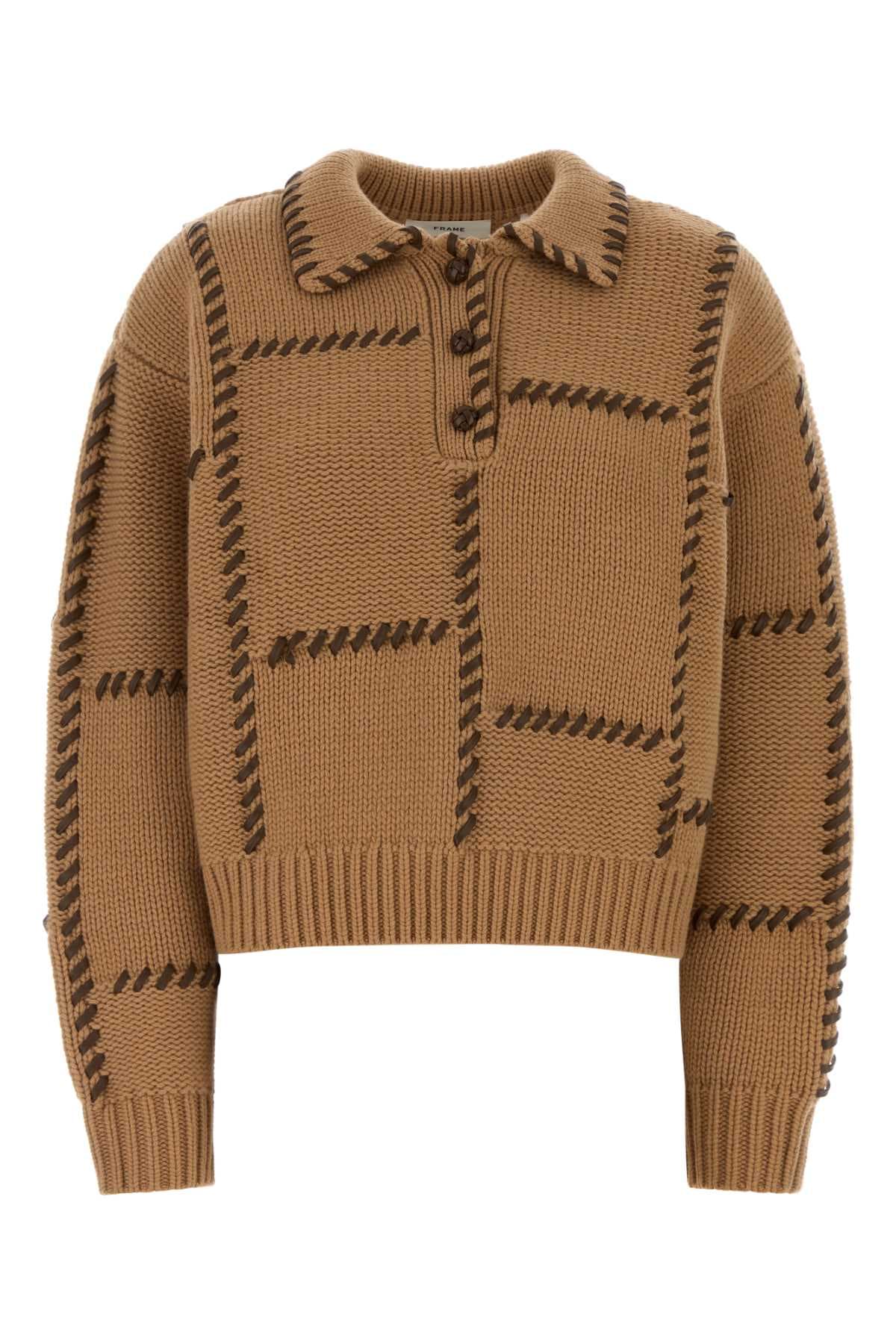 Camel wool blend oversize sweater