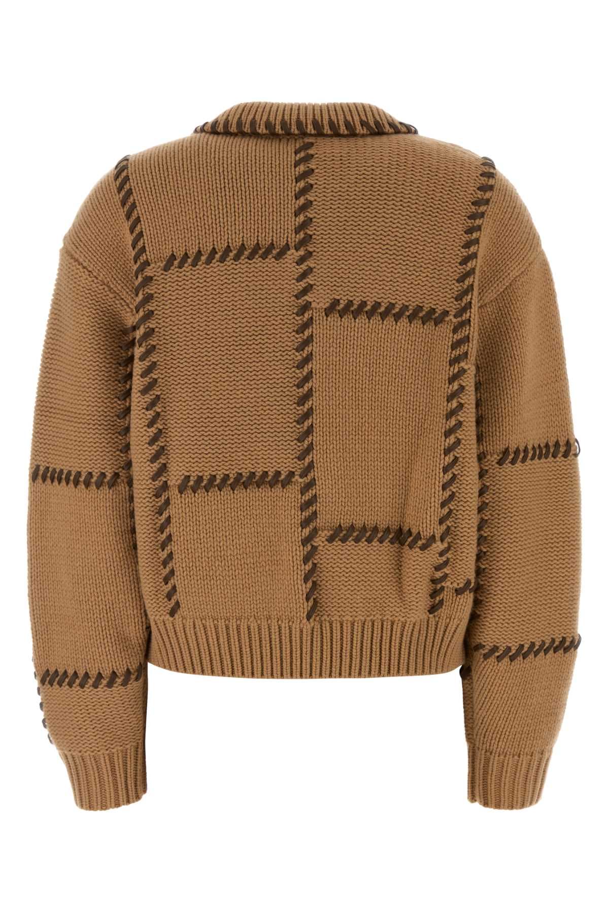 Camel wool blend oversize sweater - мініатюра 2