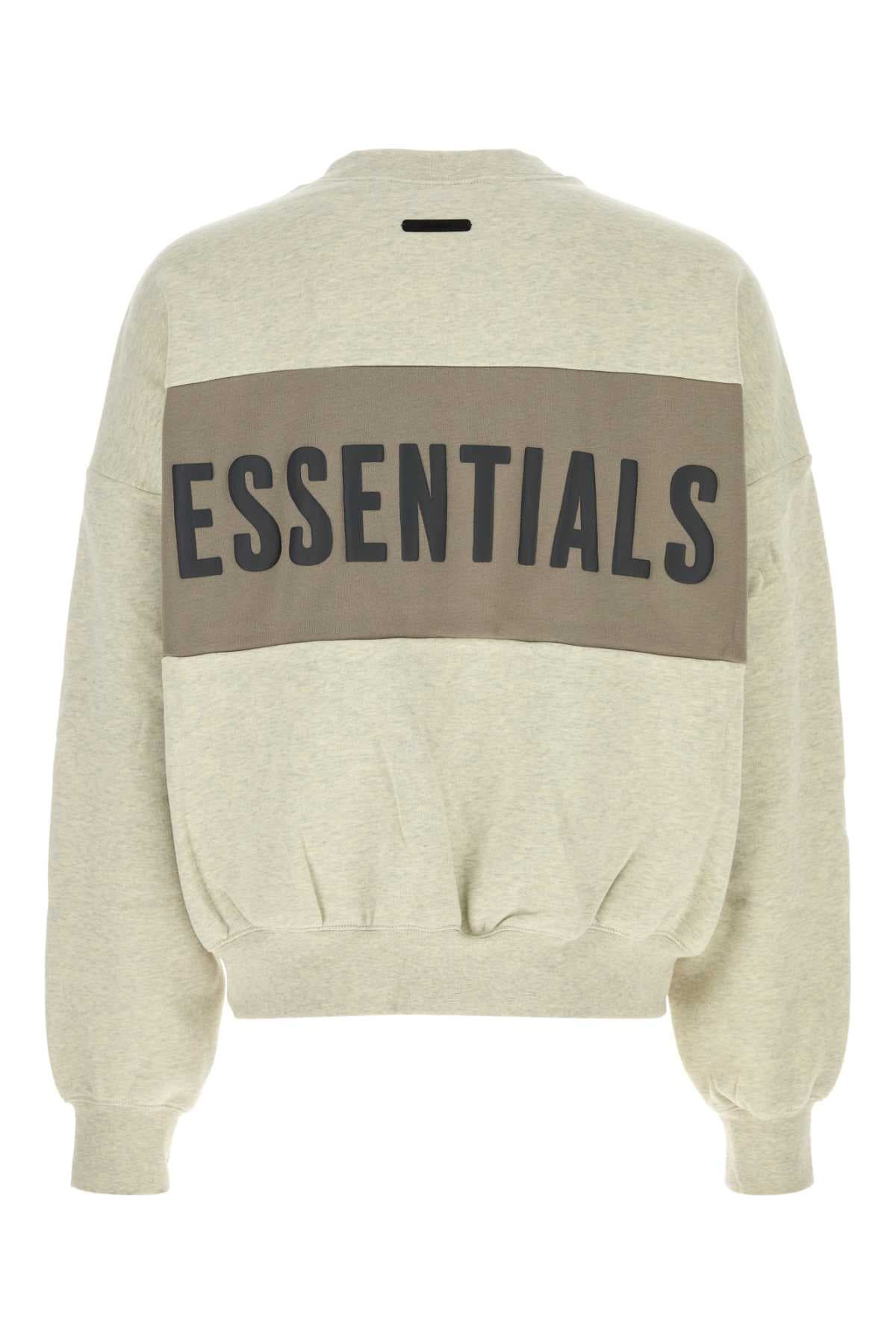 Melange ivory cotton blend oversize sweatshirt - мініатюра 2