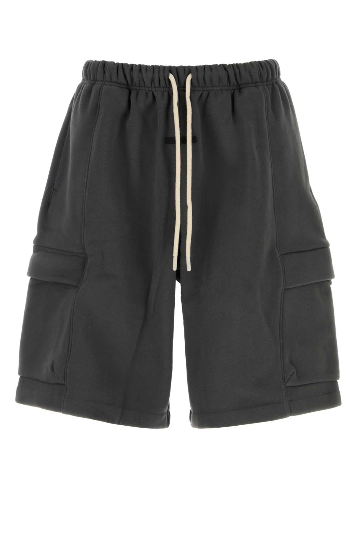 Dark grey cotton blend bermuda shorts