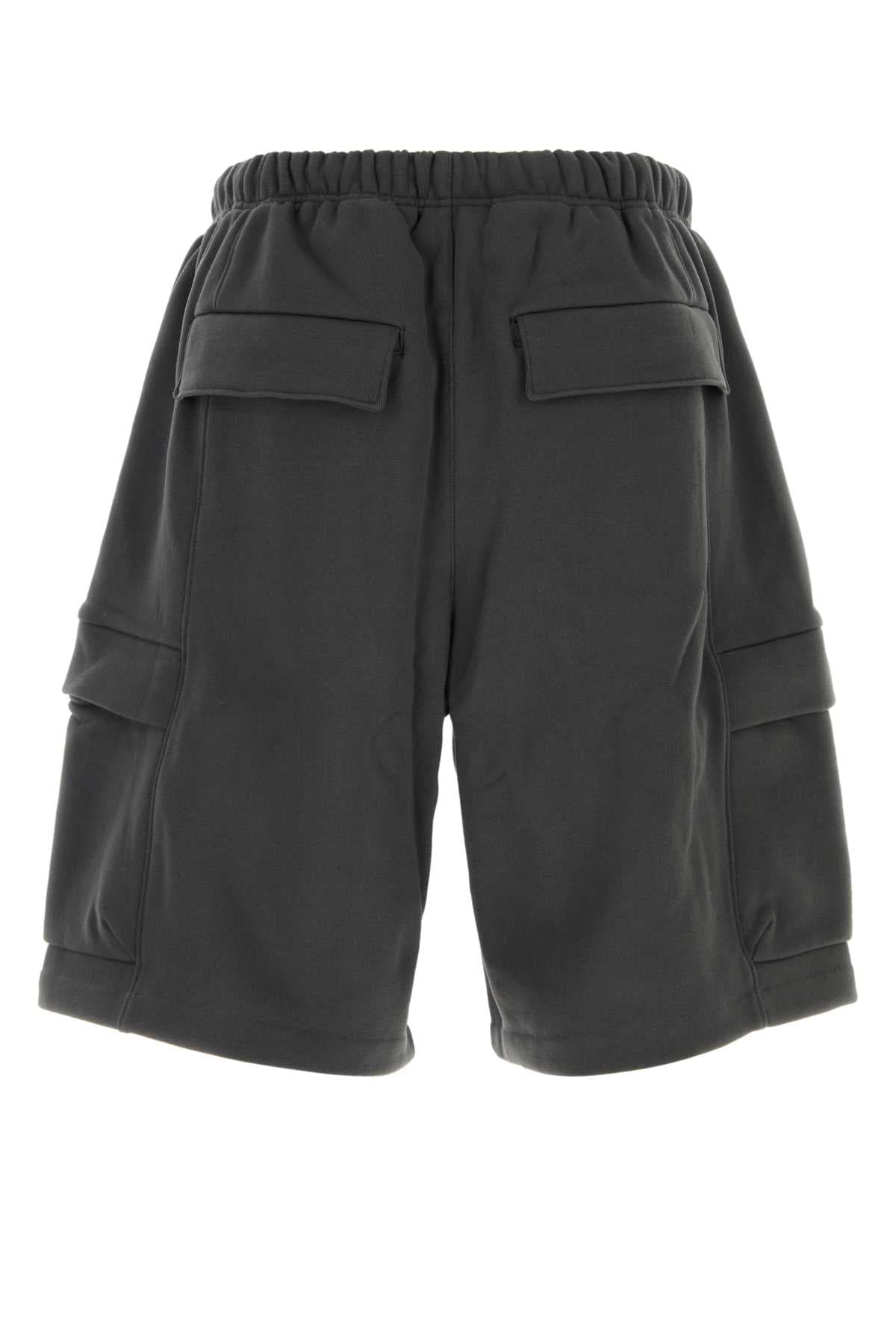 Dark grey cotton blend bermuda shorts - мініатюра 2