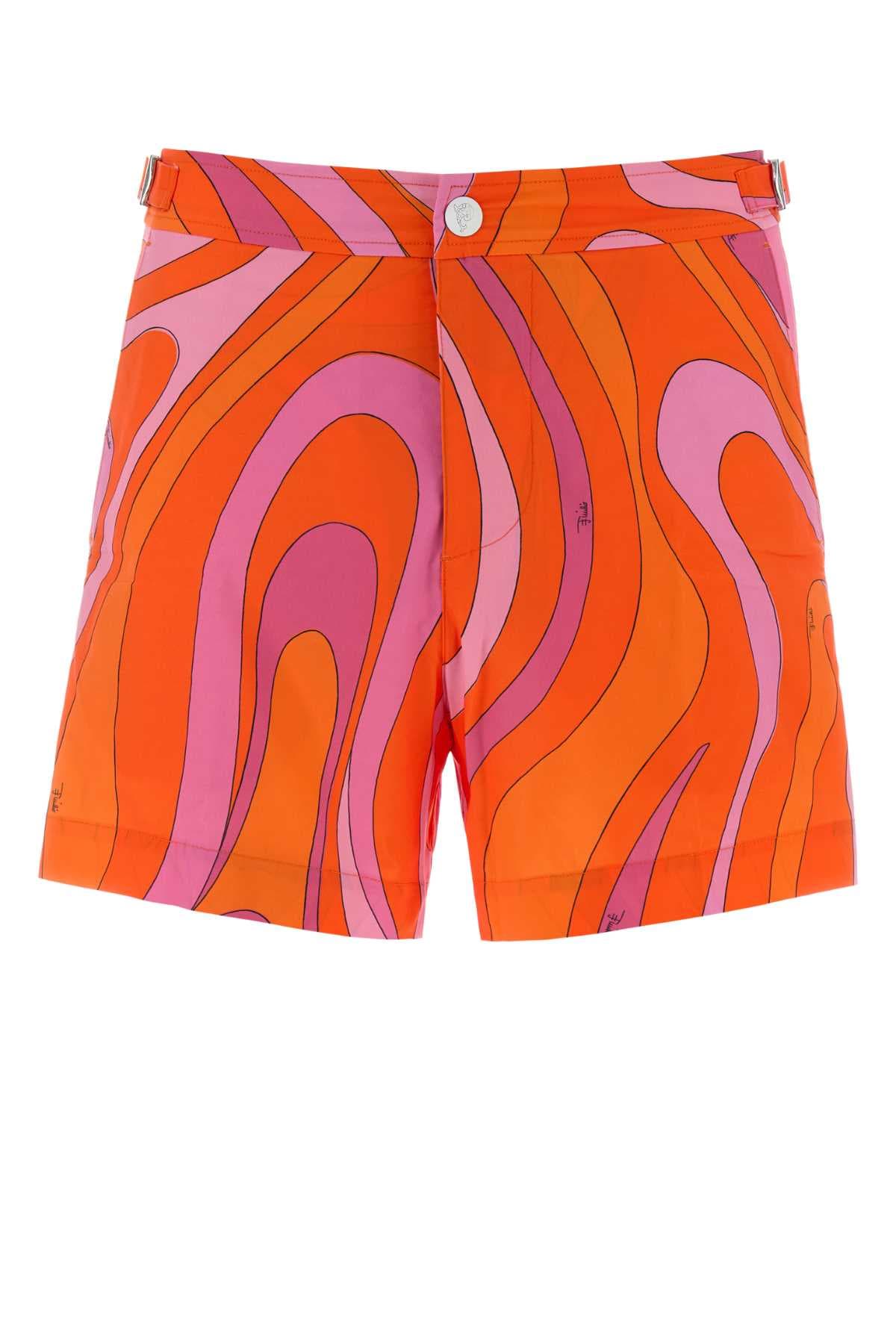 Printed polyester swimming shorts
