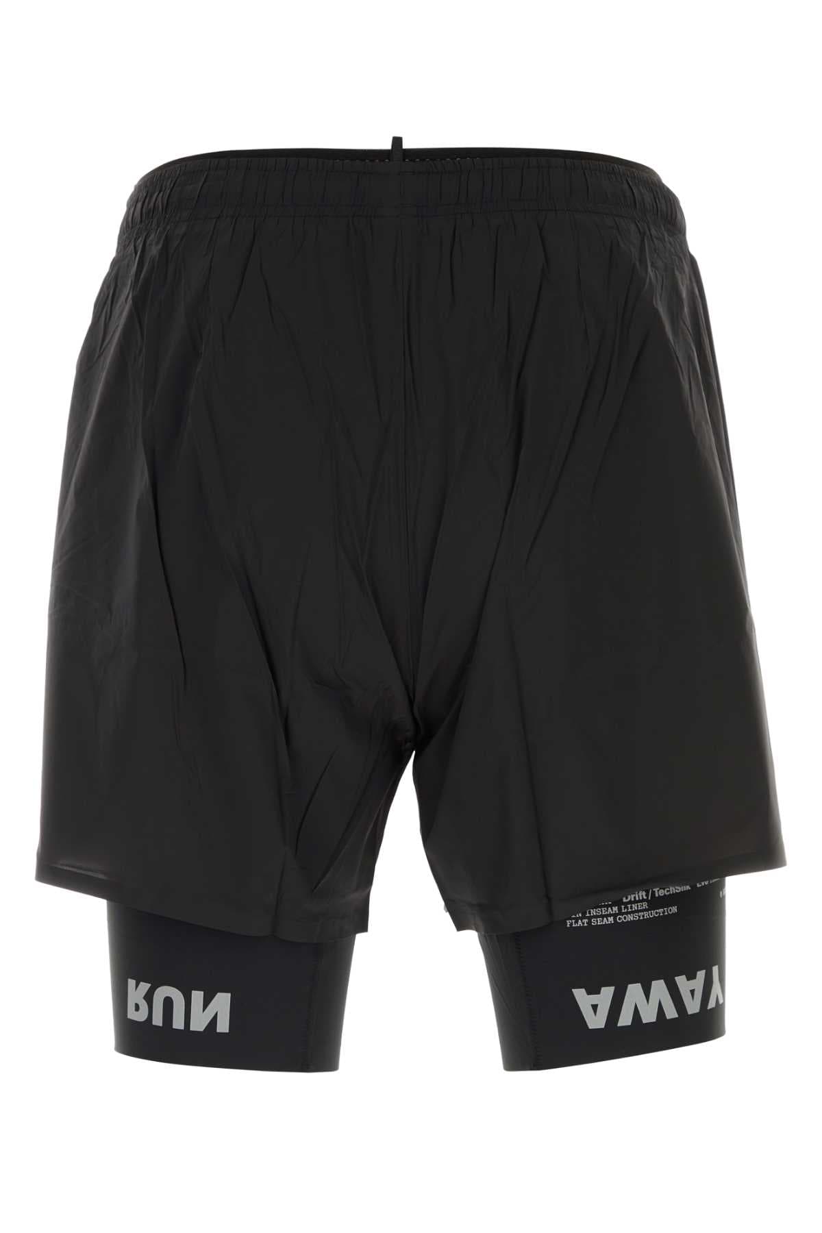 Black stretch nylon shorts - мініатюра 2
