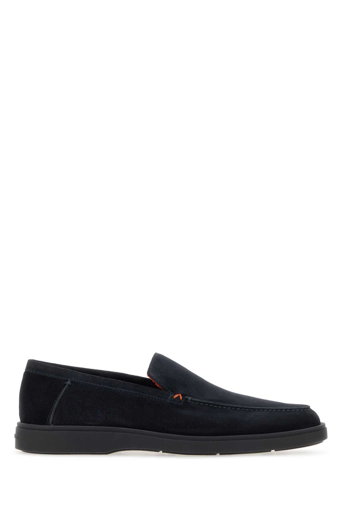 Navy blue suede Derision loafers