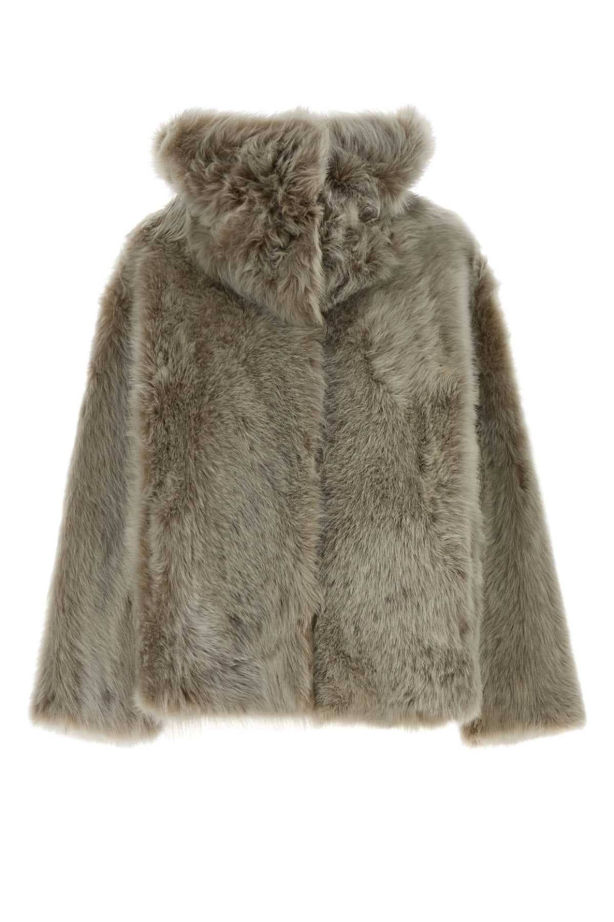 Dove grey fur coat